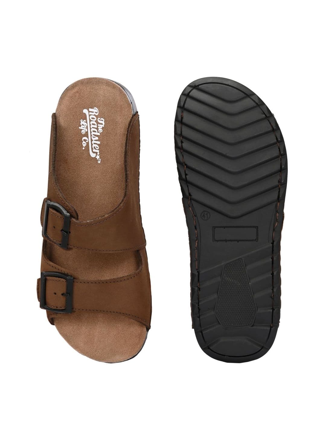 The Roadster Lifestyle Co Men Leather Slip-On Comfort Sandals thumbnail 2
