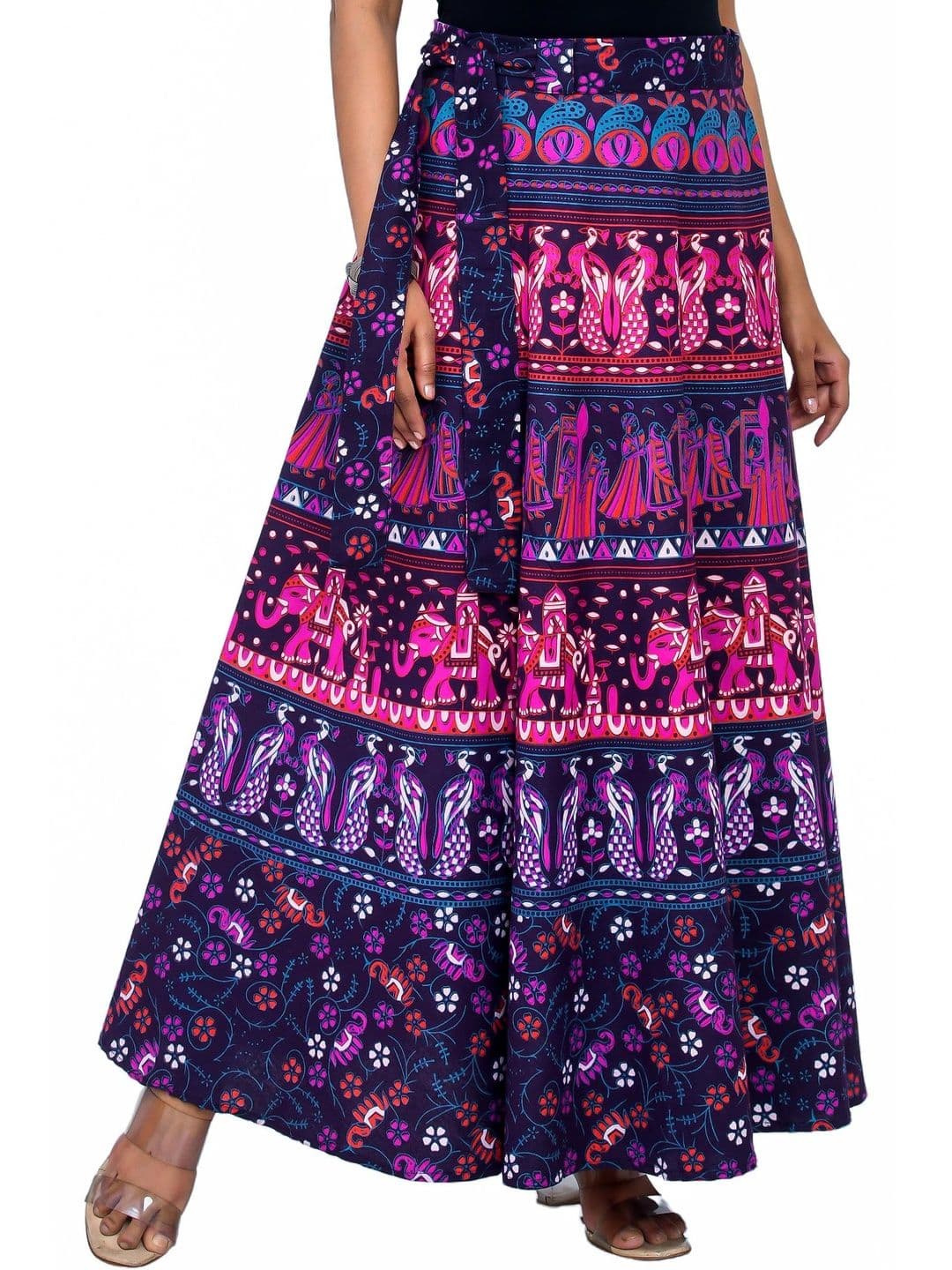 SAMJHI Women Pure Cotton Floral Maxi Wrap Skirt thumbnail 3