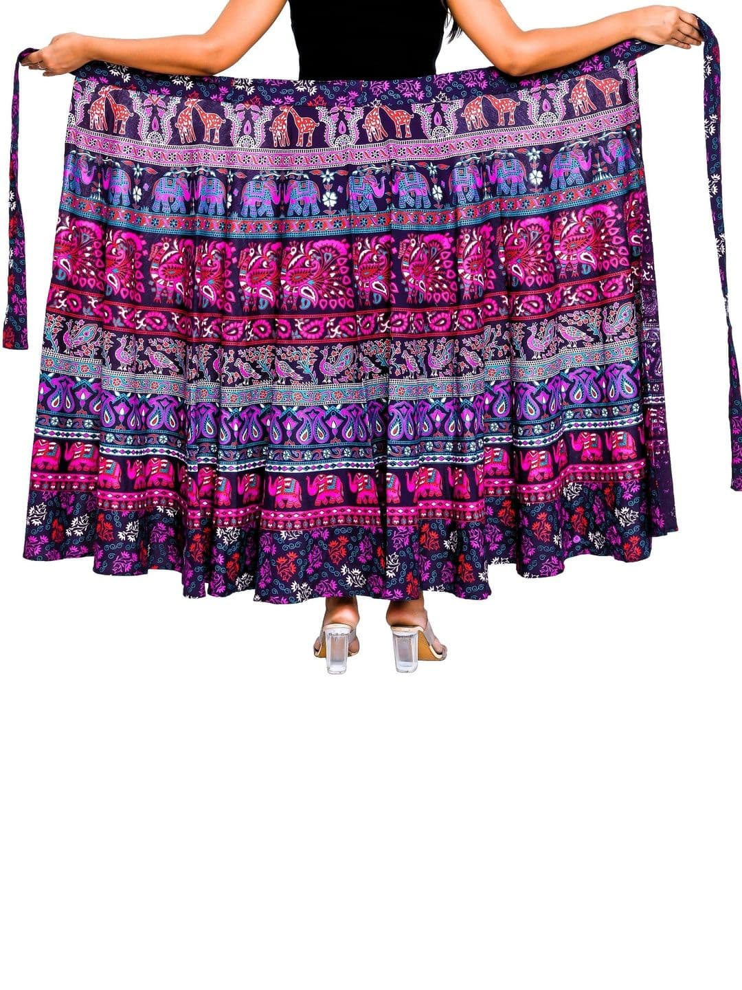 SAMJHI Women Pure Cotton Paisley Maxi Wrap Skirt thumbnail 2