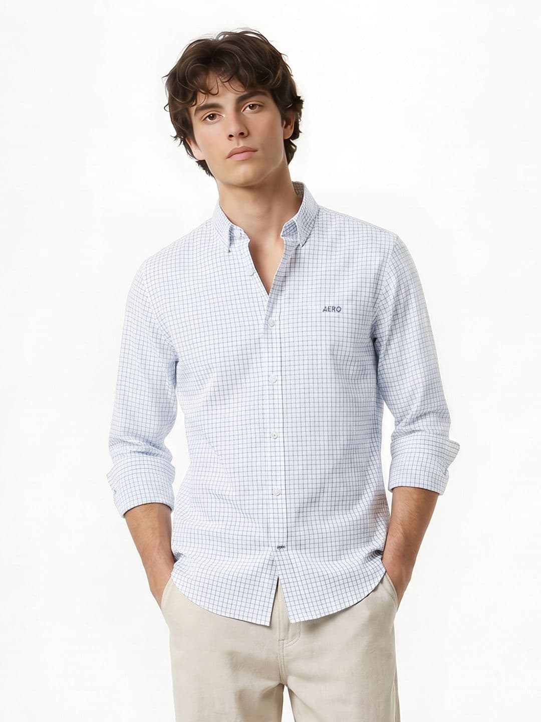 Aeropostale Checked Cotton Linen Casual Shirt - view 1