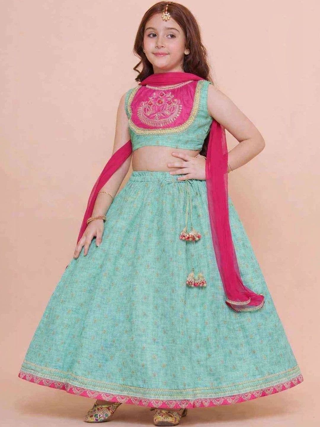 RJ ONLINE Girls Tie and Dye Ready to Wear Lehenga & Blouse With Dupatta thumbnail 4