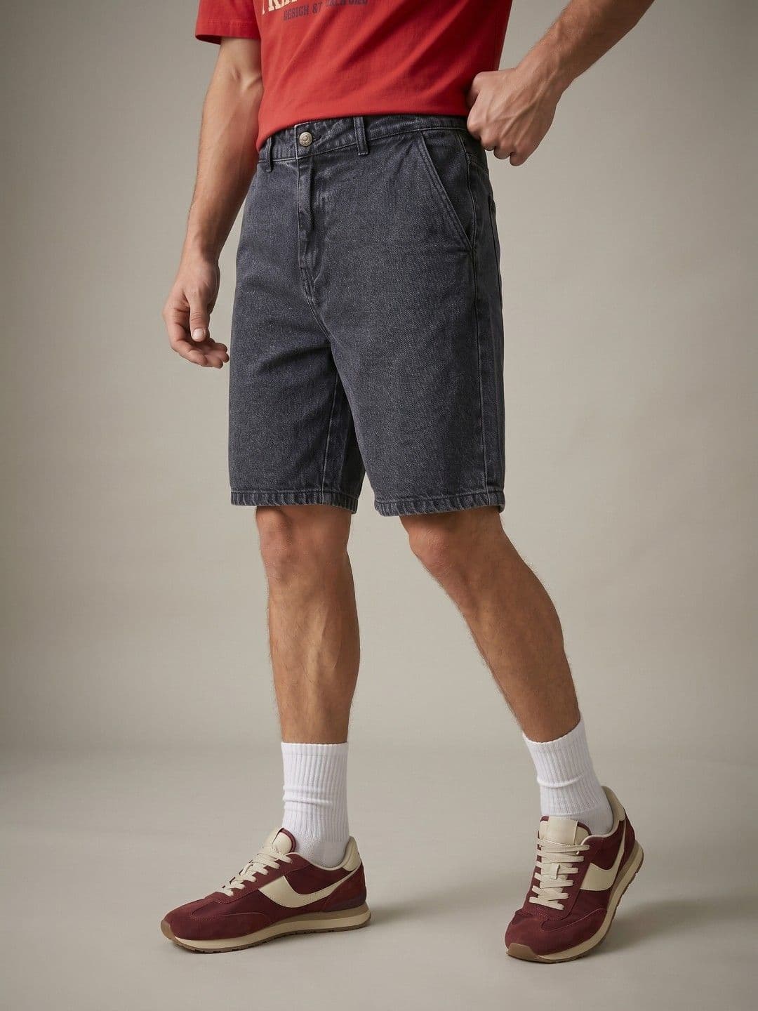 glitchez Men Pure Cotton Denim Shorts