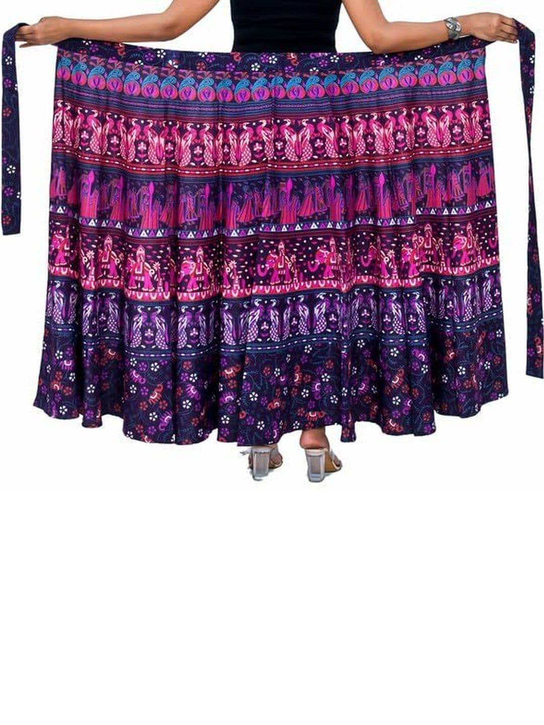 SAMJHI Women Pure Cotton Floral Maxi Wrap Skirt thumbnail 2