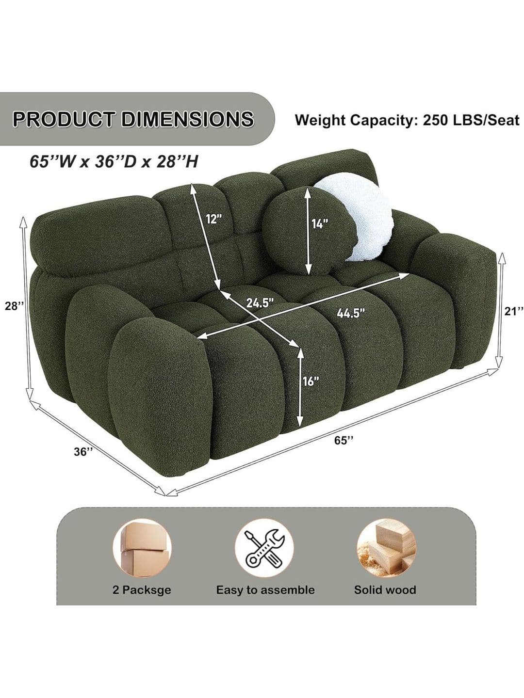 INDIAWOODMART Green Textured Wooden 2 Seater Sofa thumbnail 6