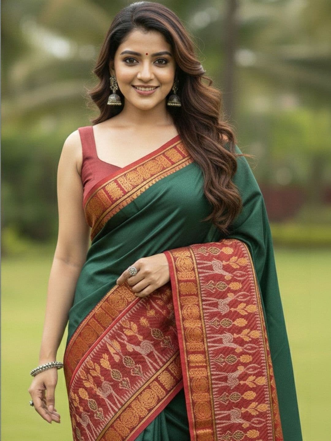 BilloRani Zari Silk Blend Designer Narayan Peth Saree thumbnail 6