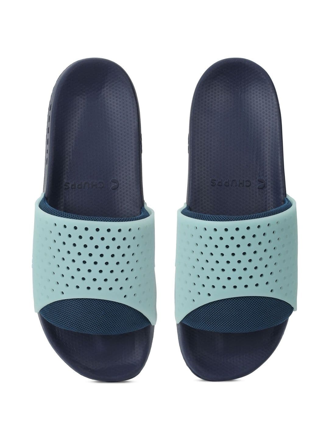 CHUPPS Men Aqua Blue Dink Ergo-X Orthopedic Sliders thumbnail 2
