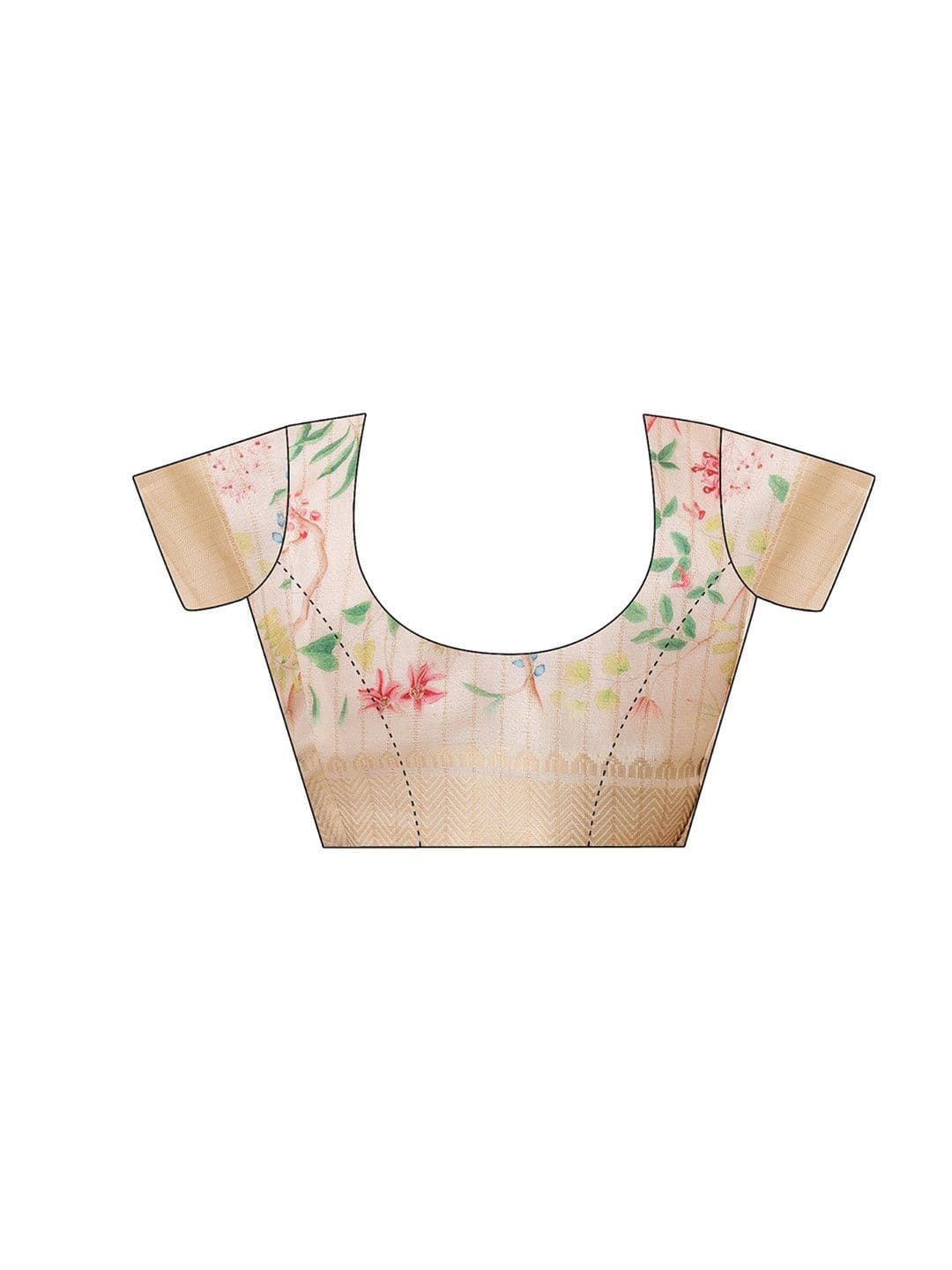 Sangria Printed Ready to Wear Saree With Blouse Piece thumbnail 5