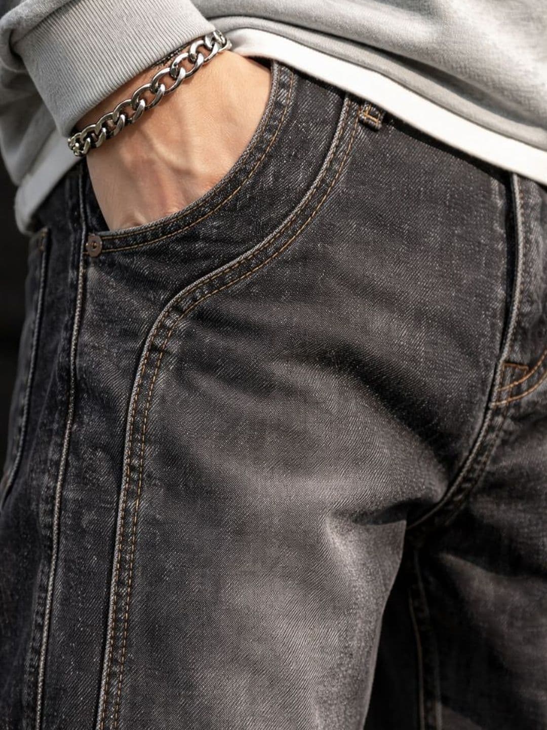 BREXX Men Comfort Straight Fit Mid-Rise Light Fade Stretchable Jeans thumbnail 3