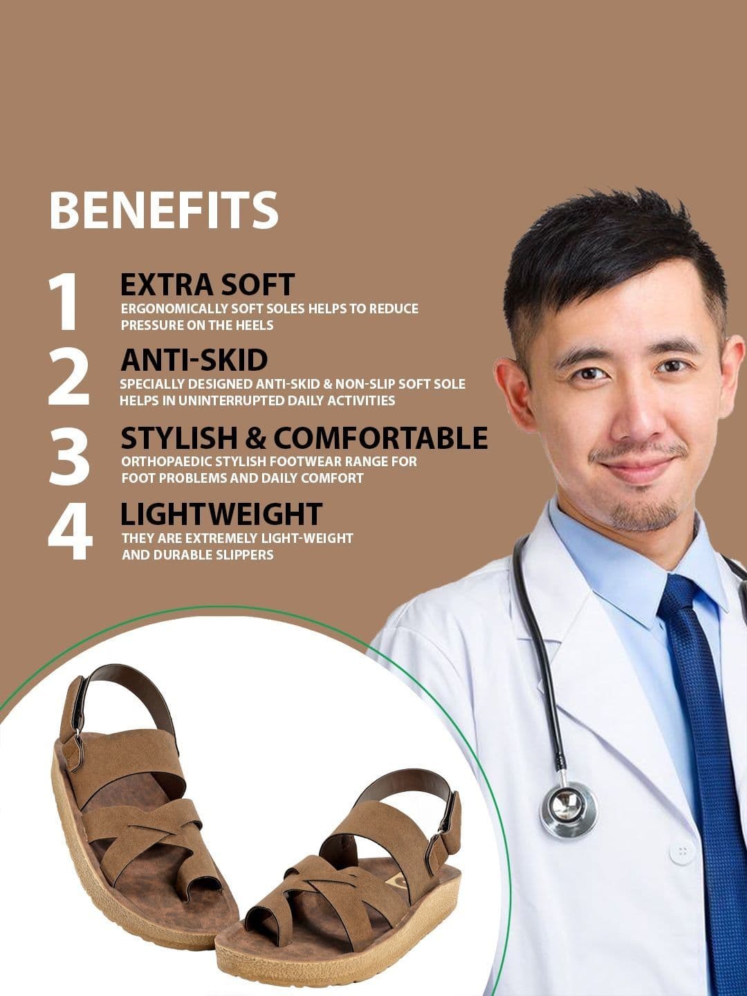 DOCTOR FEEL SOFT Men Thong Flip-Flops thumbnail 6