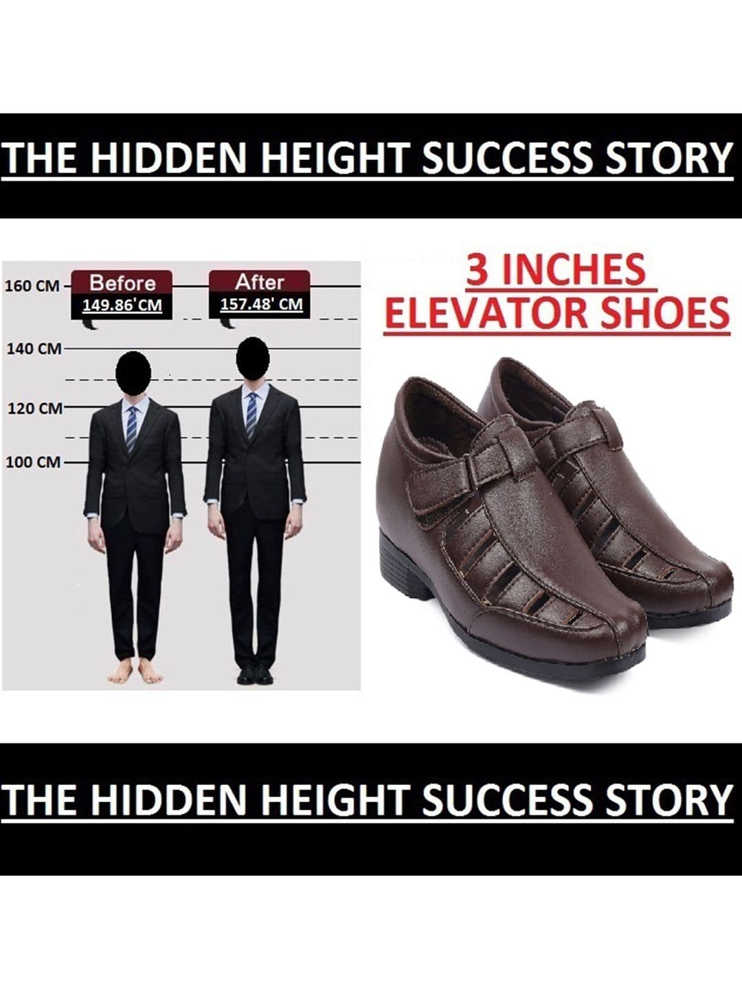Bxxy Men Brown Elevator Increasing Casual Sandal Shoes thumbnail 2