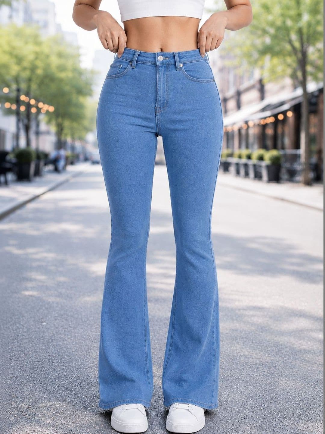 The Roadster Lifestyle Co Women No Fade Clean Look Flared Jeans thumbnail 3