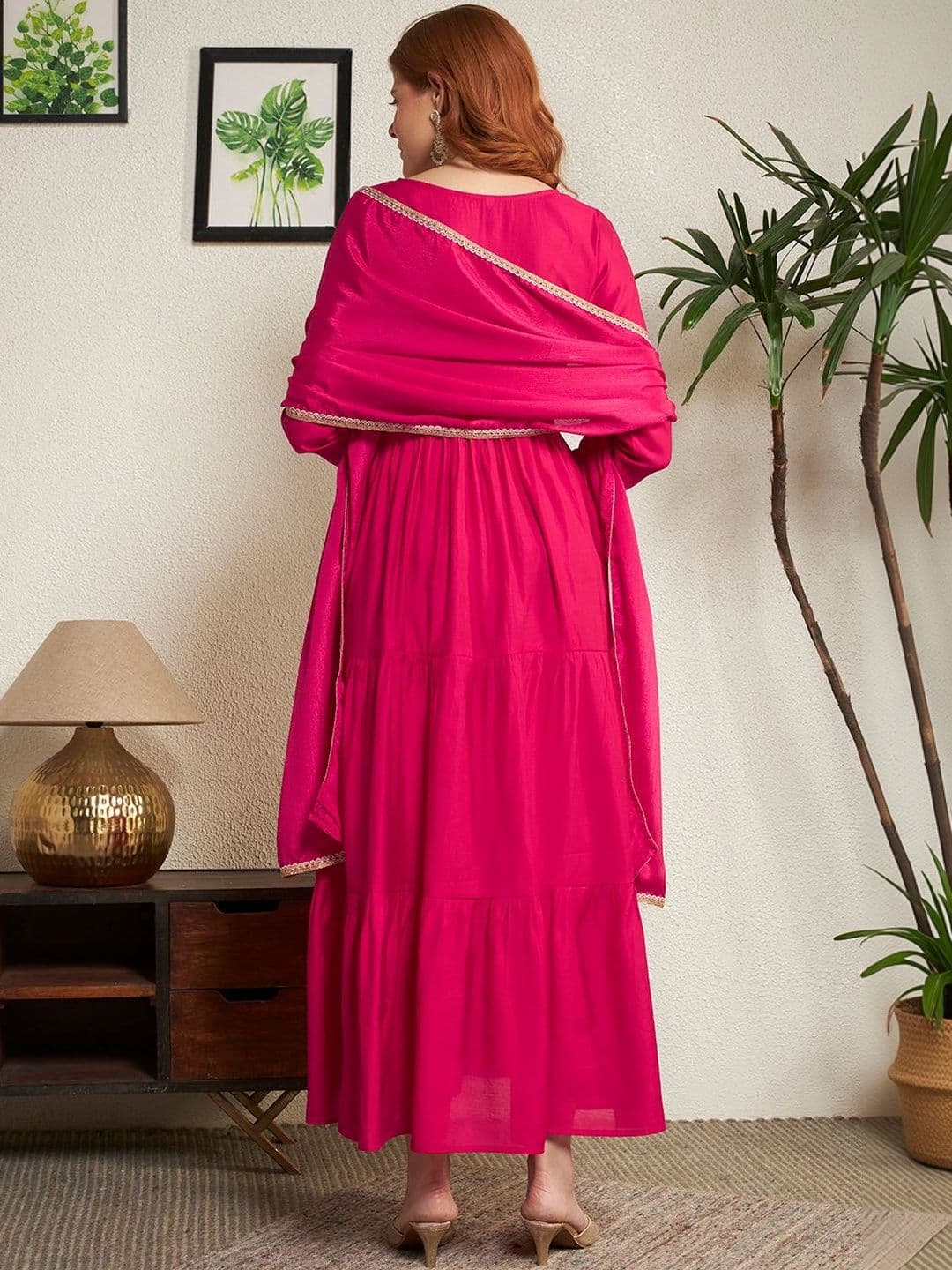 Honky Tonky Embellished V-Neck Ethnic Dress thumbnail 4