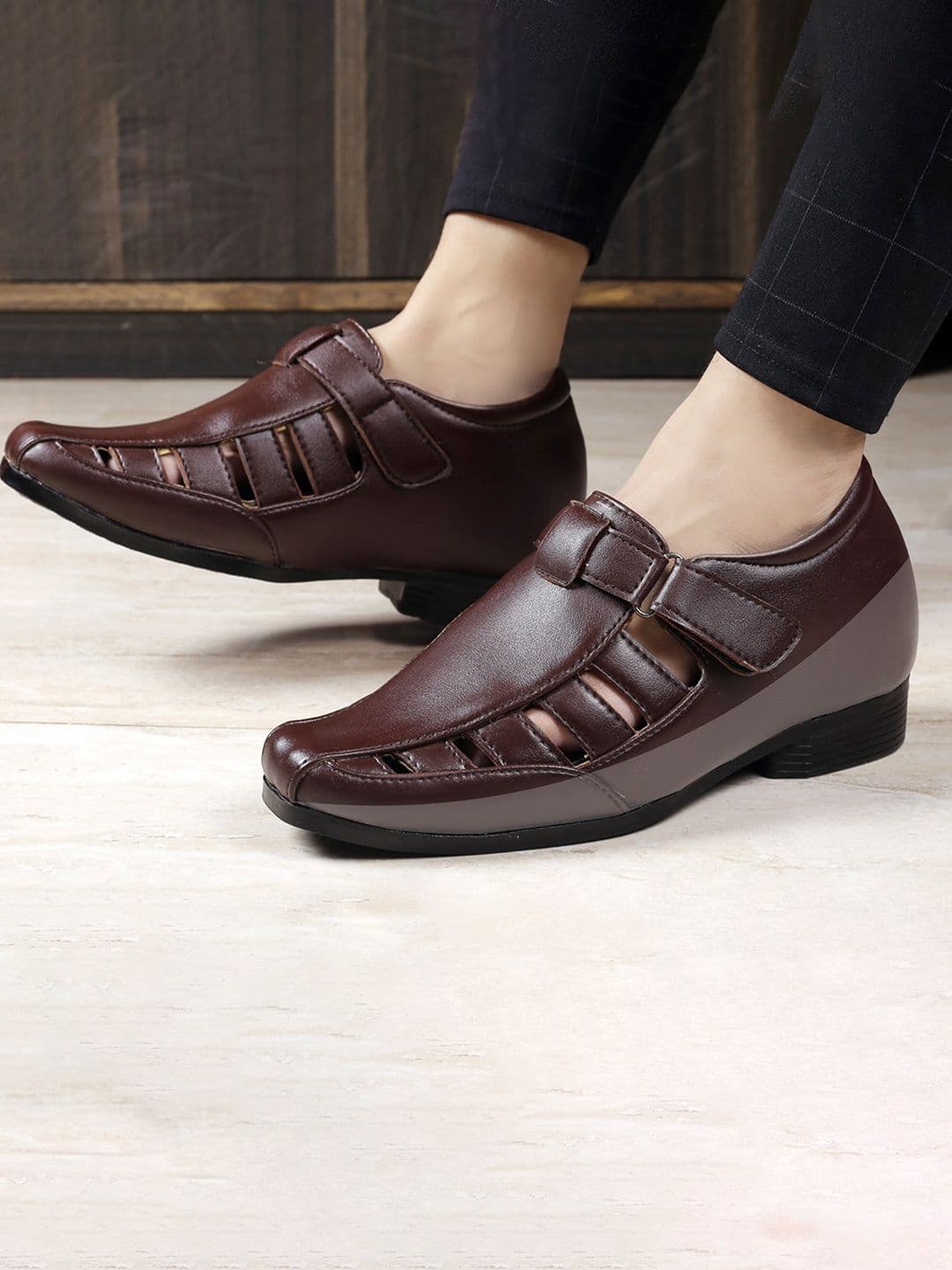 Bxxy Men Brown Elevator Increasing Casual Sandal Shoes - view 1