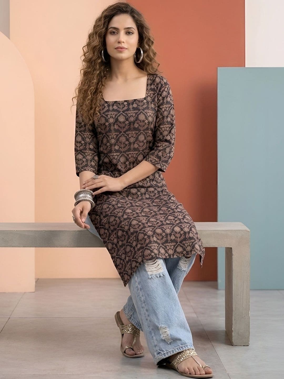 SZN Women Ethnic Motifs Printed Kurta - view 1