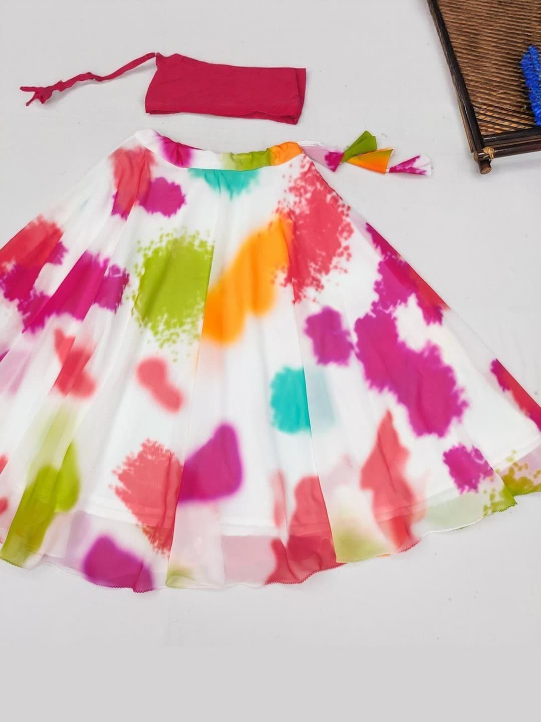 RJ ONLINE Dyed Silk Georgette Lehenga Choli thumbnail 2