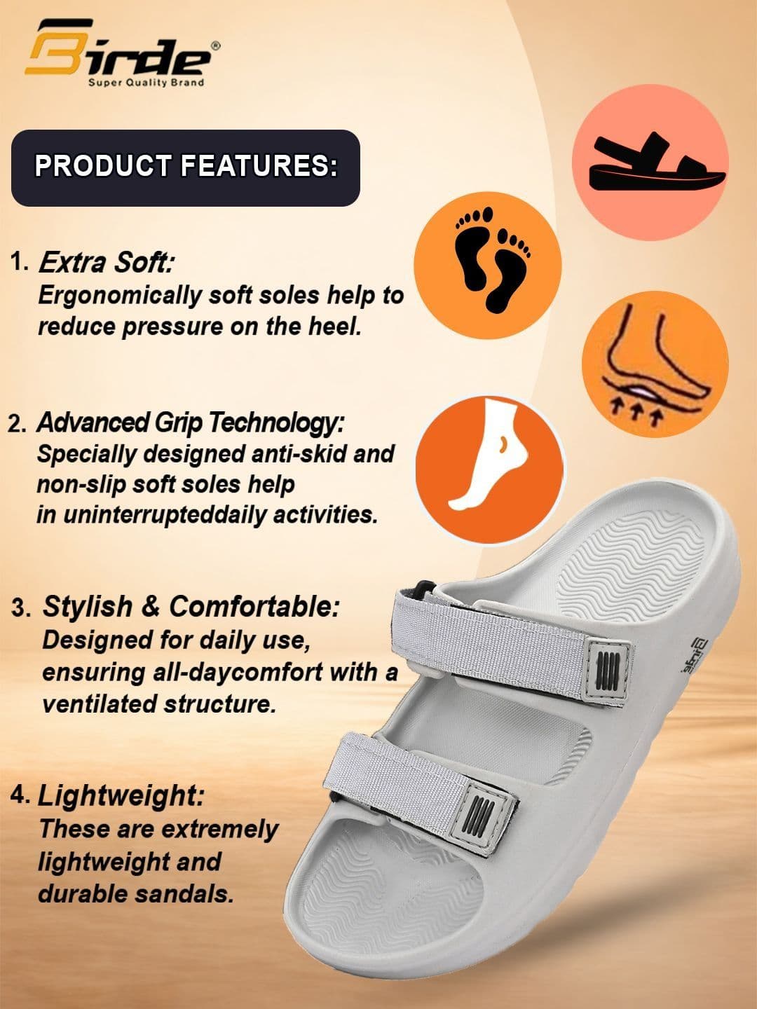 BIRDE Men Comfort Sandals thumbnail 5