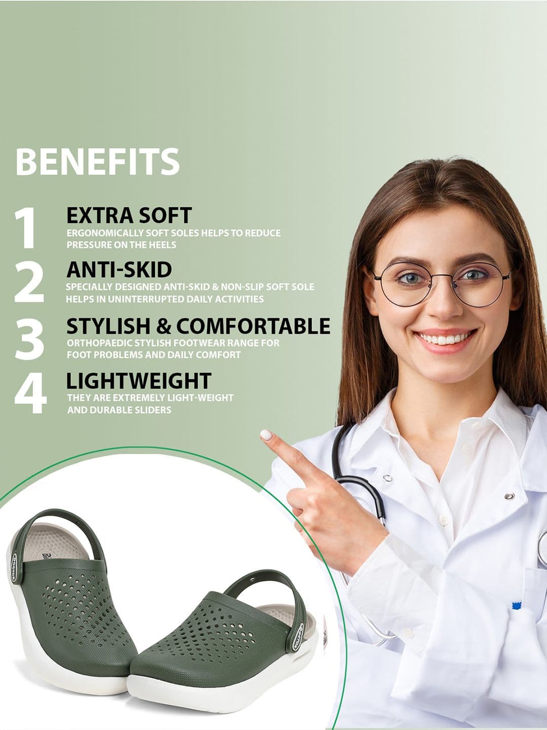 DOCTOR FEEL SOFT Men Colourblocked Clogs thumbnail 7