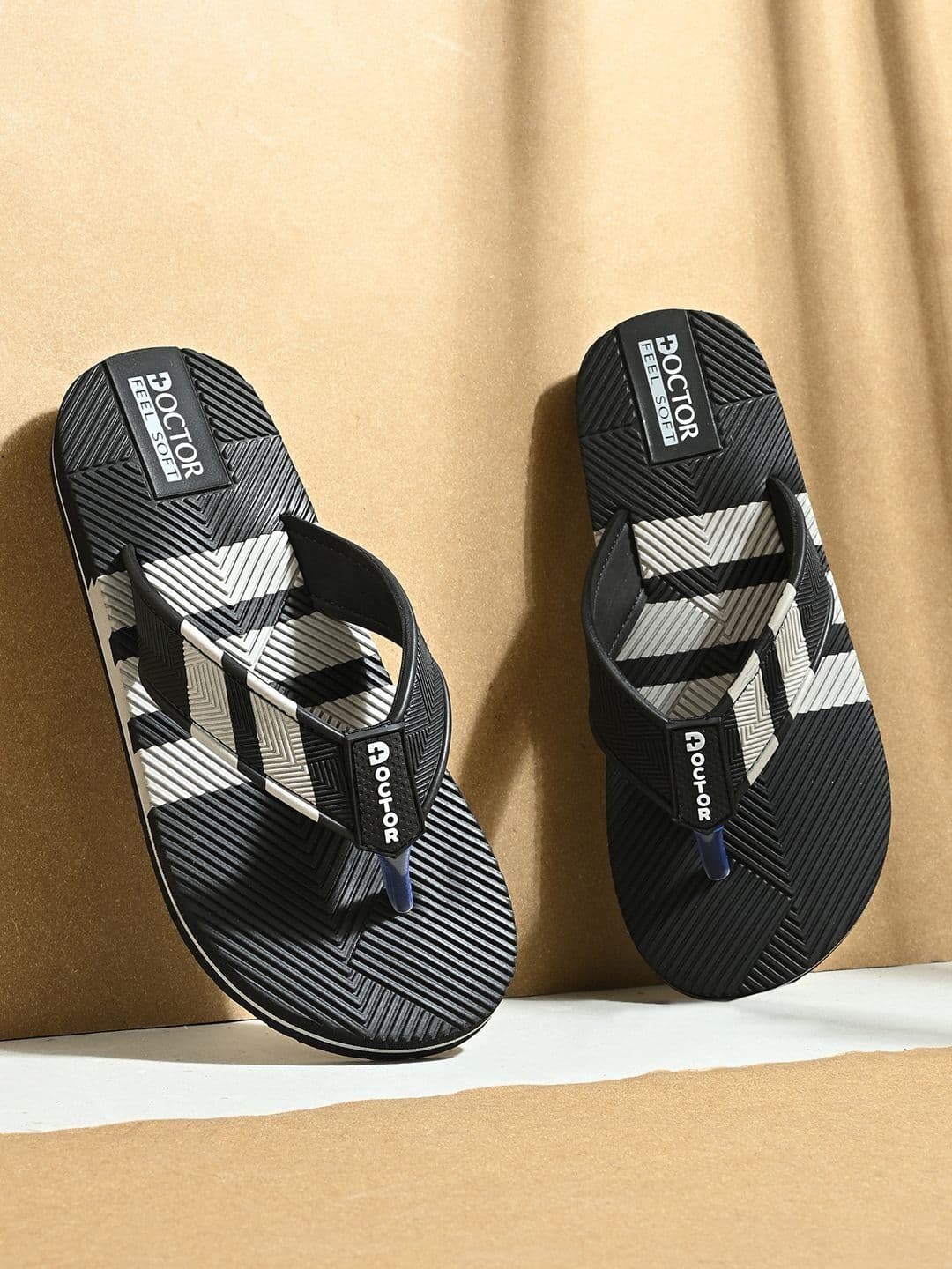 DOCTOR FEEL SOFT Men Striped Thong Flip-Flops thumbnail 6