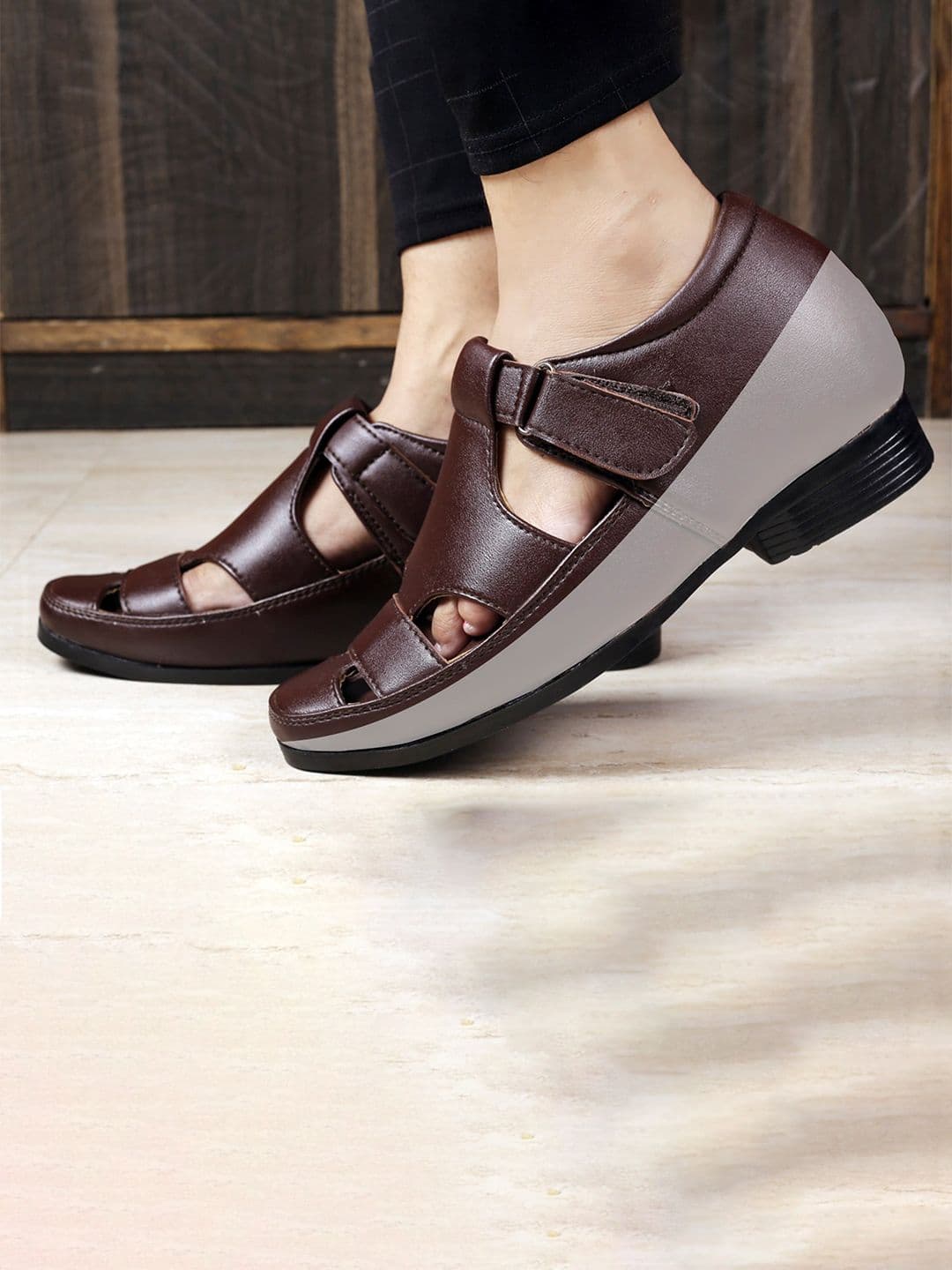 Bxxy Men Hidden Height Increasing Velcro Strap Closure Sandals - view 1
