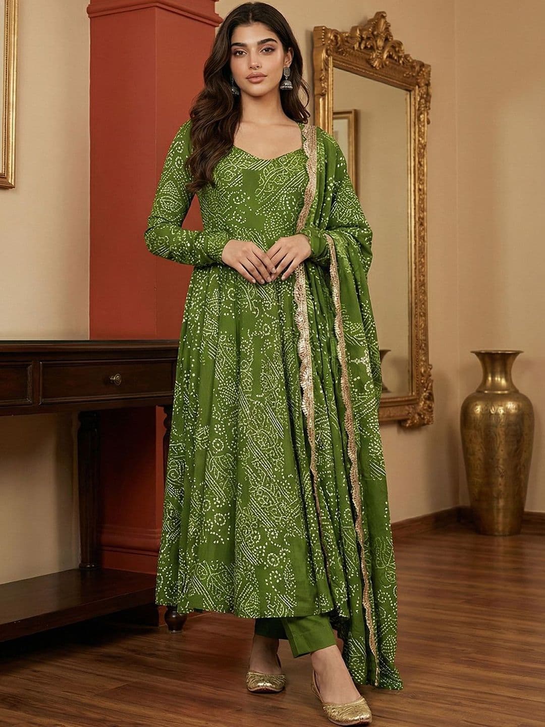 Sangria Women Printed Kurta & Trousers With Dupatta thumbnail 3