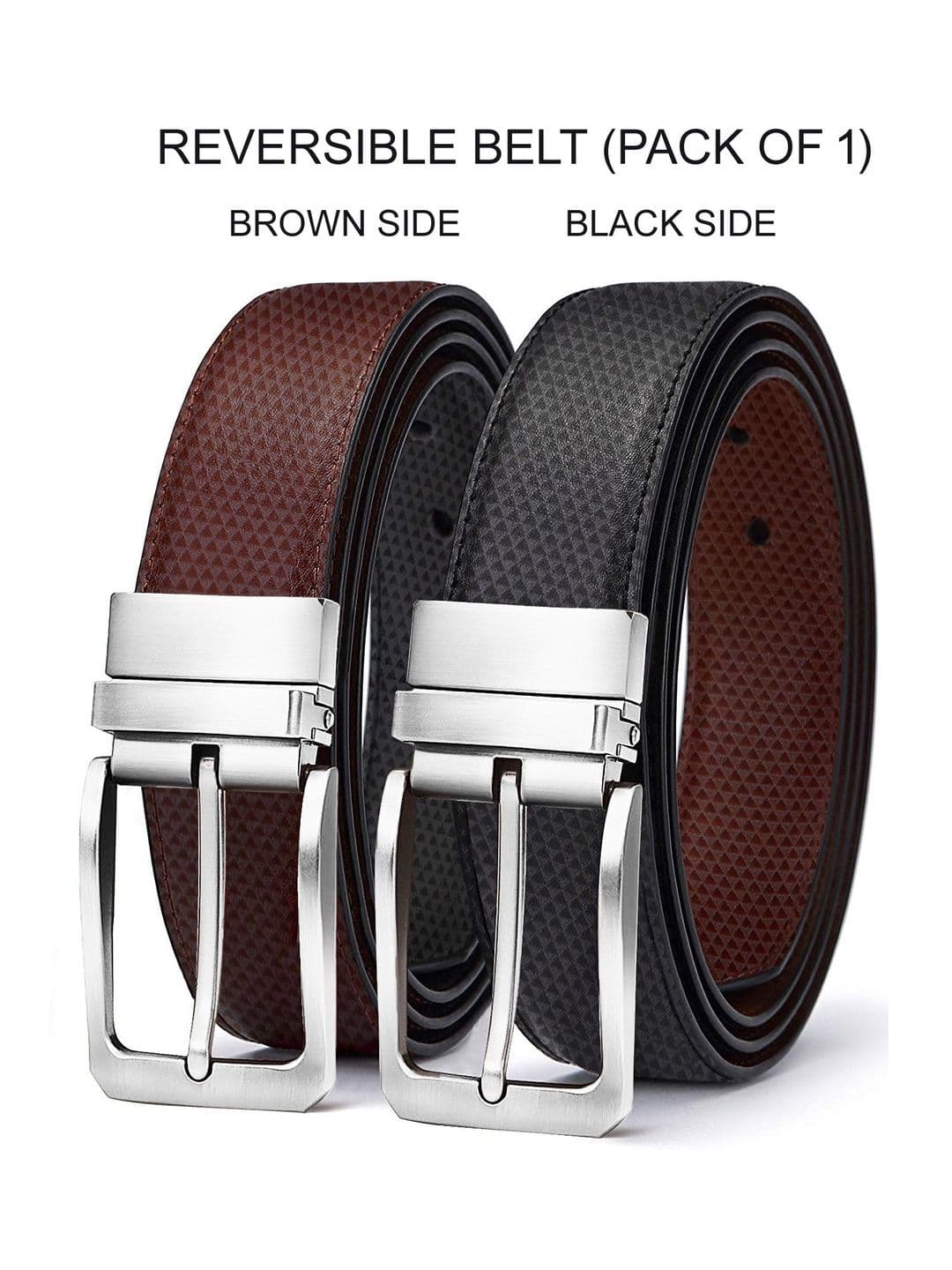 URBAN ALFAMI Men Textured PU Reversible Belt thumbnail 5