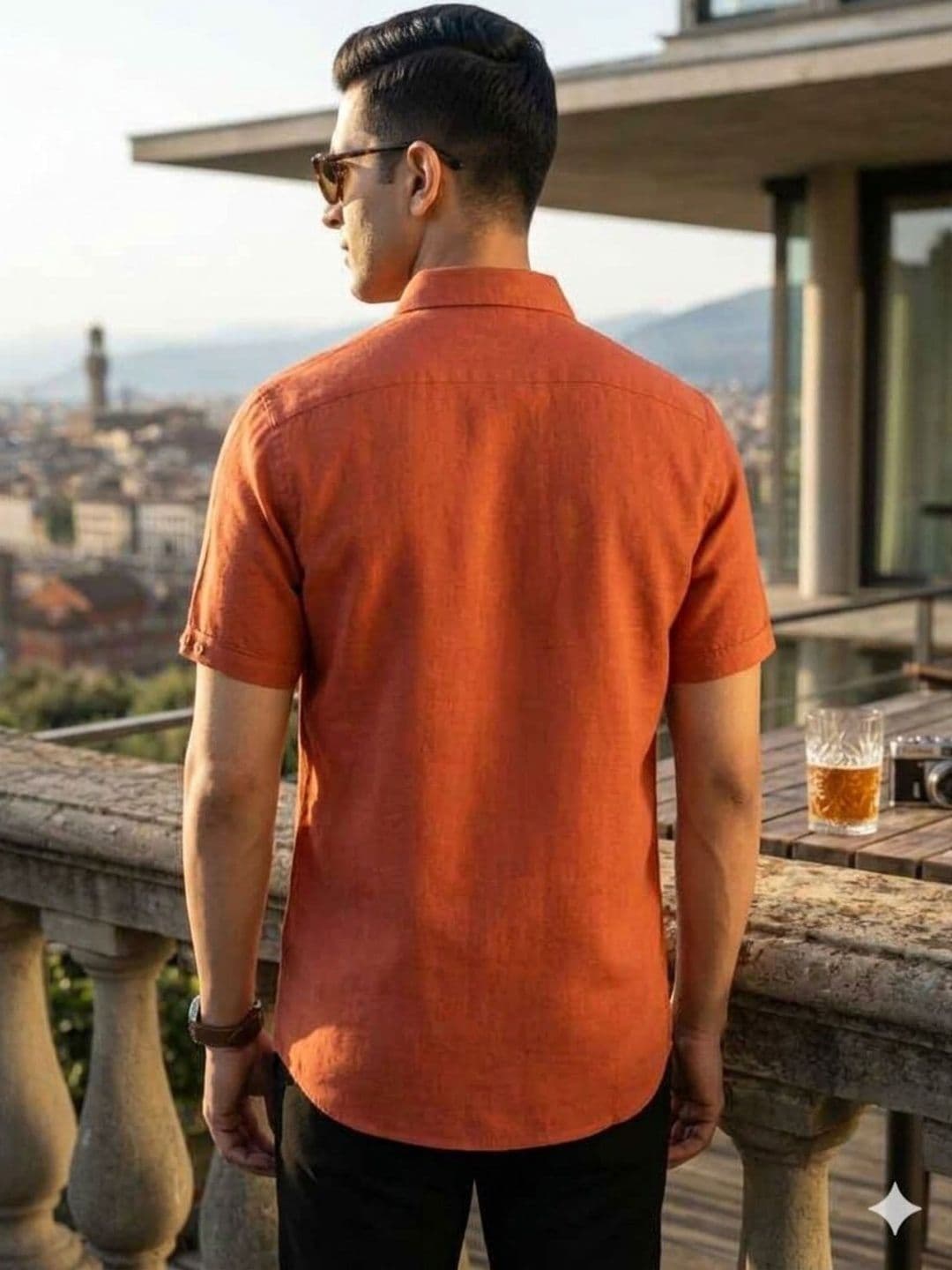 Anneca Men Spread Collar Cotton Relaxed Casual Shirt thumbnail 3