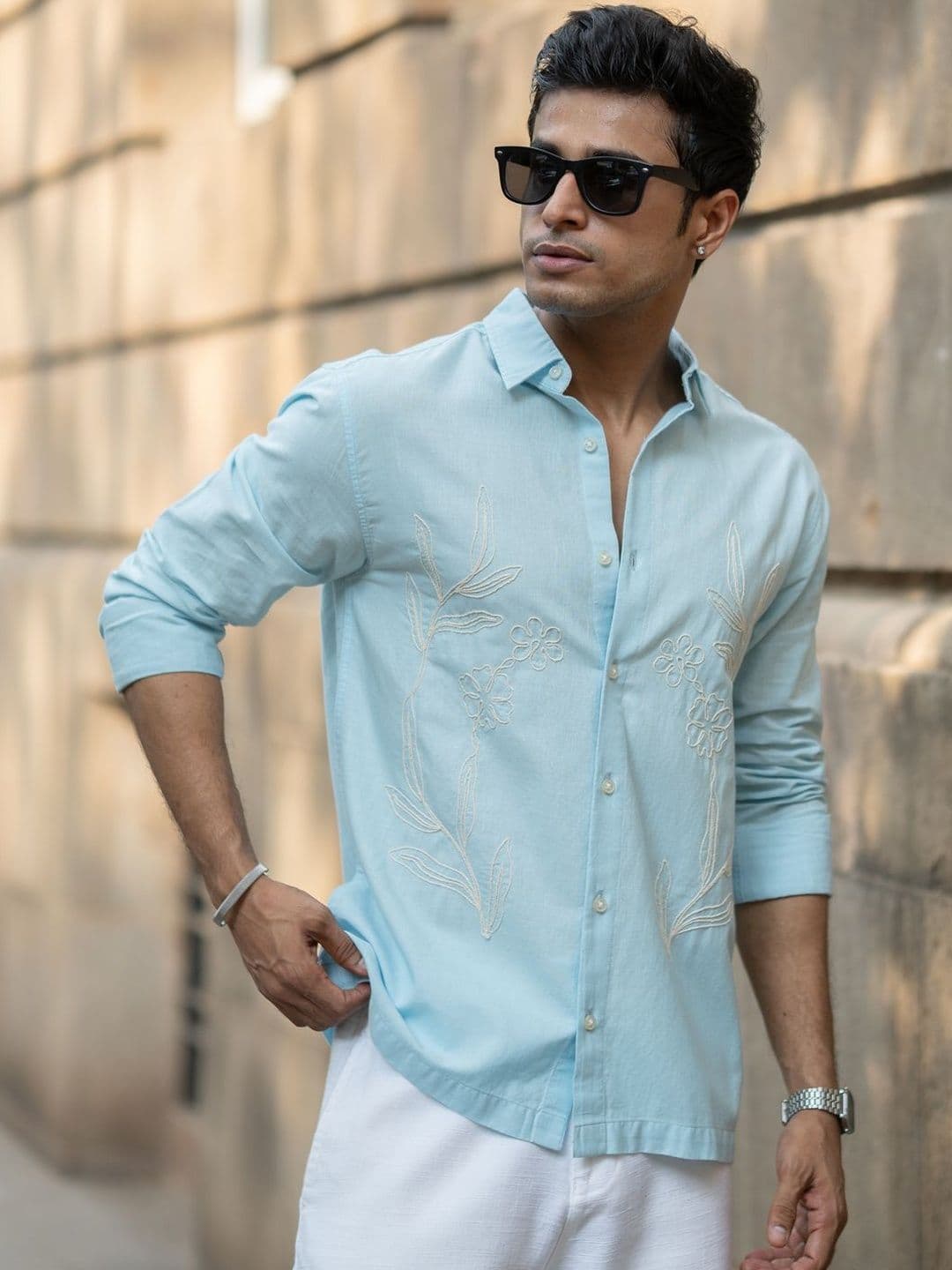 Powerlook Men Spread Collar Long Sleeves Shirt - view 1