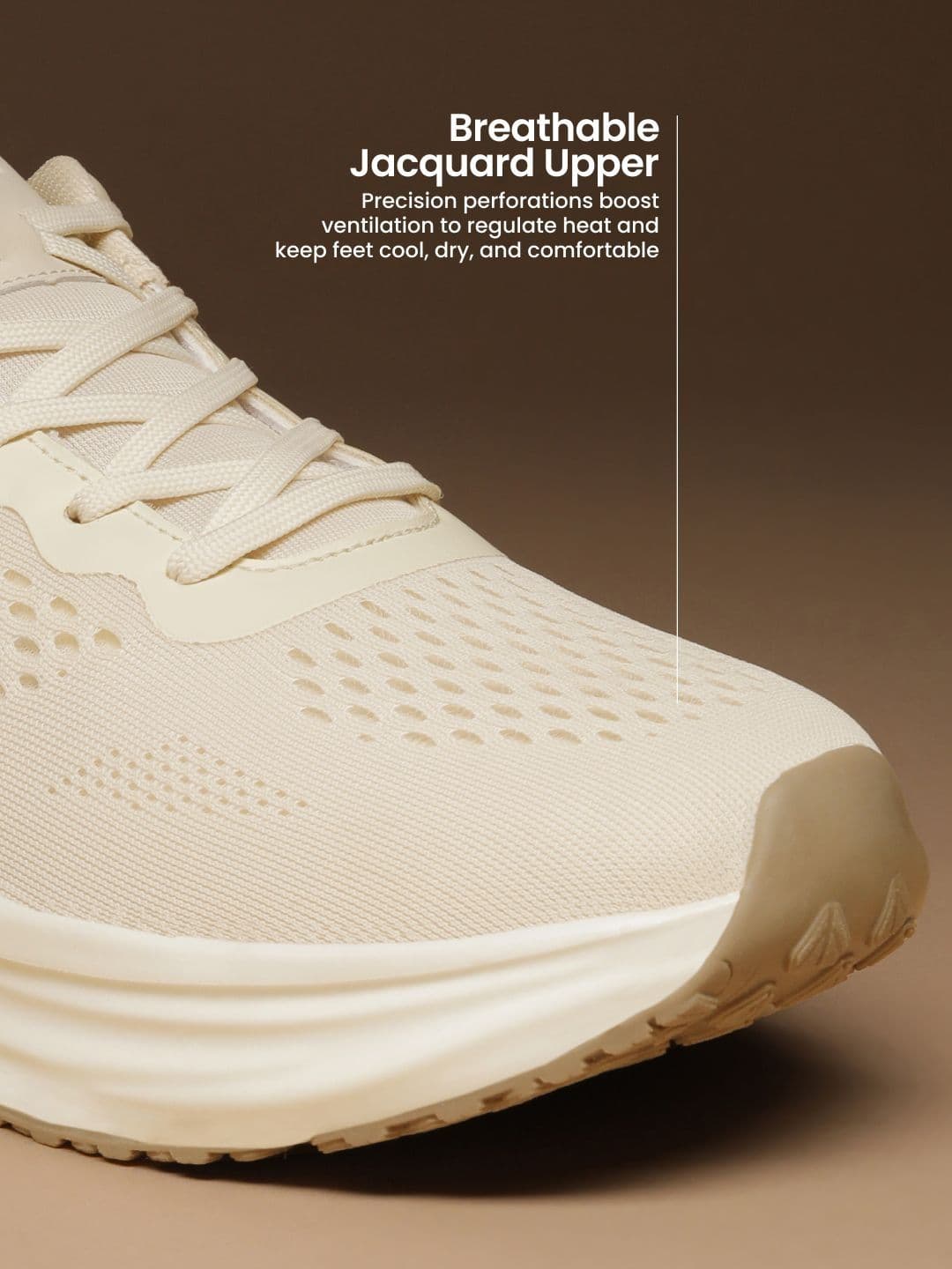 CULT Men's StridePro Running Shoes - Beige thumbnail 3