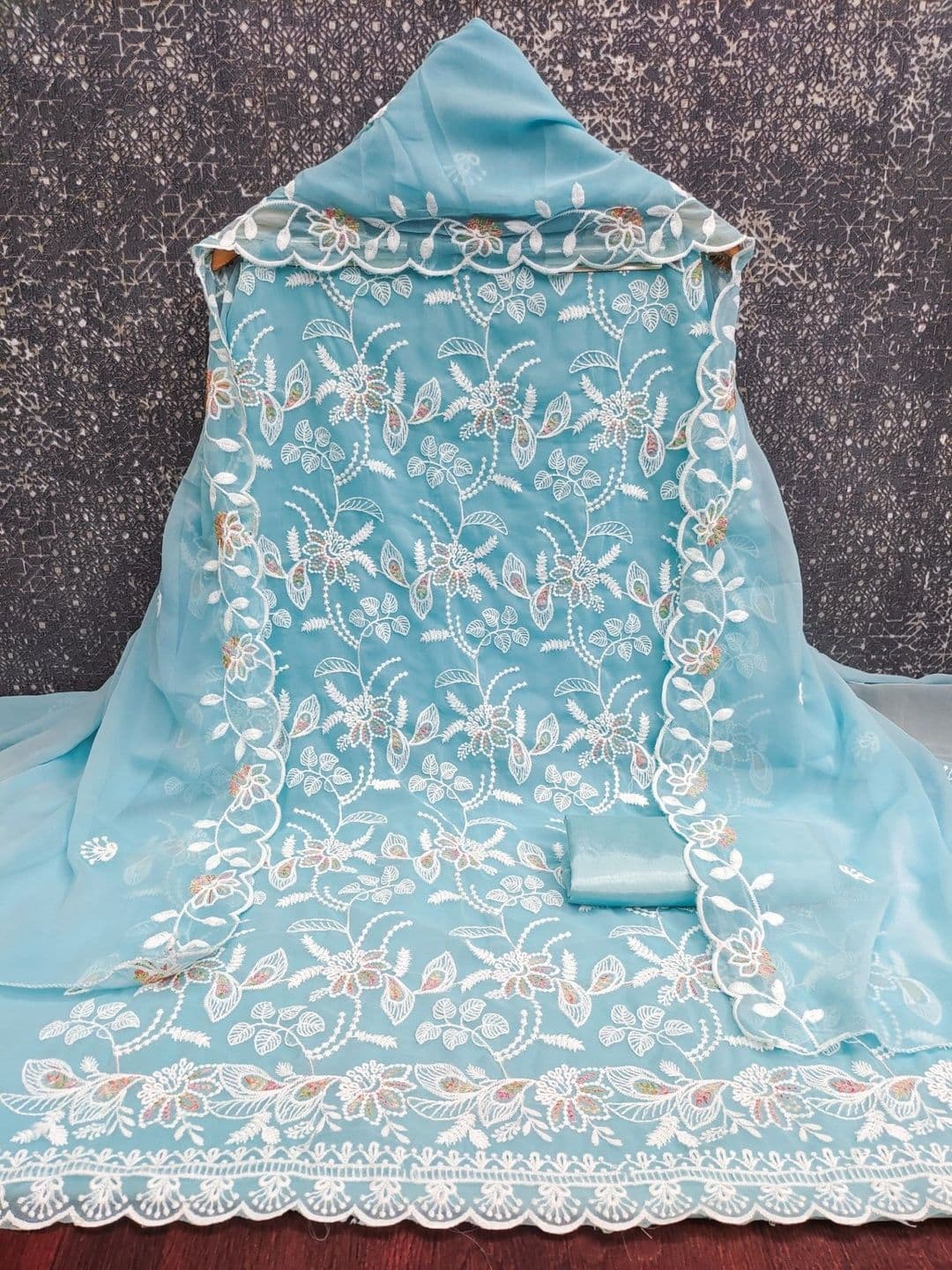 Rangtulika Ethnics Embroidered Unstitched Dress Material thumbnail 3