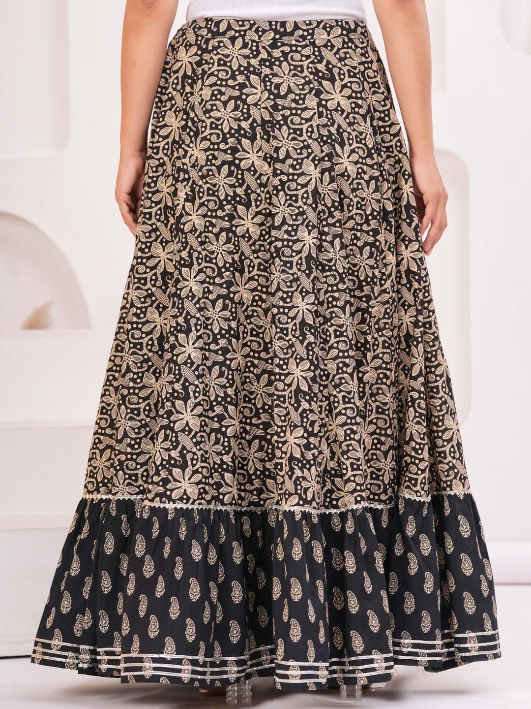 Sangria Women Floral Maxi Flared Skirt thumbnail 4