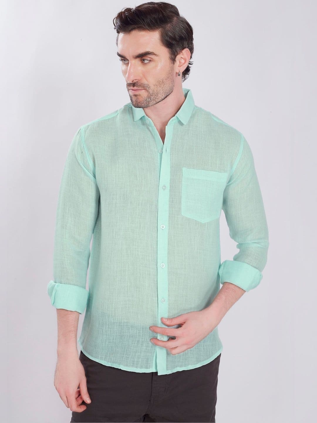 Mast & Harbour Men Slim Fit Semi Sheer Casual Shirt thumbnail 2