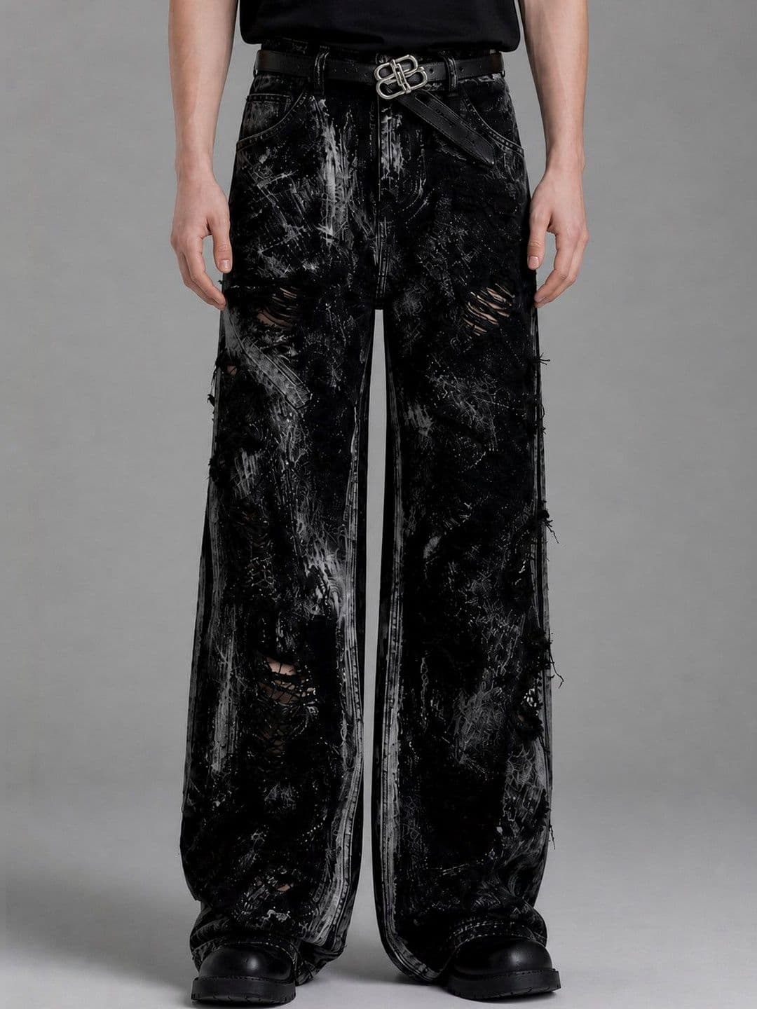 Rough&Ready Men Mid-Rise Highly Distressed Heavy Fade Jeans - view 1