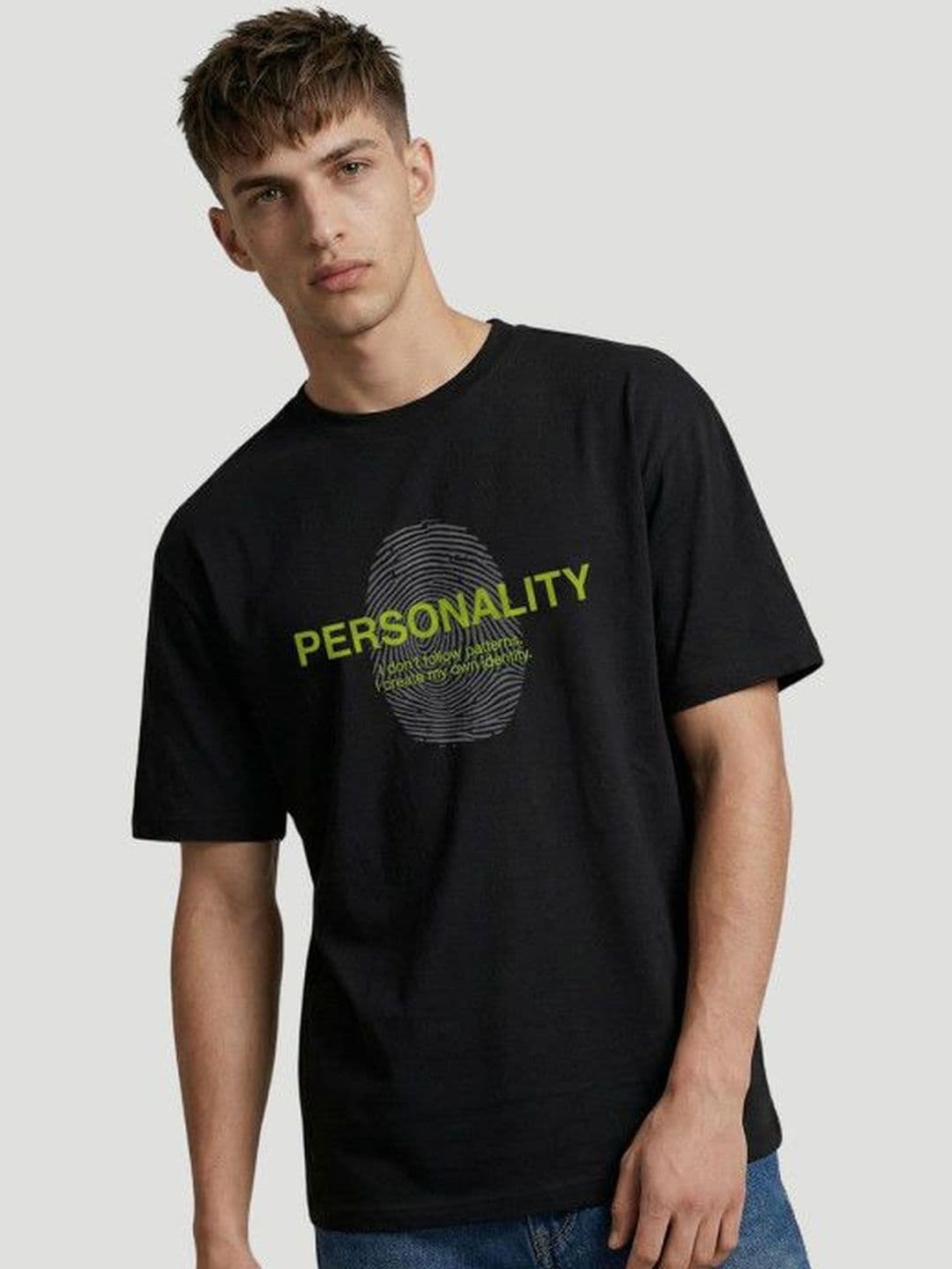 High Star Men Typography Printed Drop-Shoulder Sleeves T-shirt - view 1