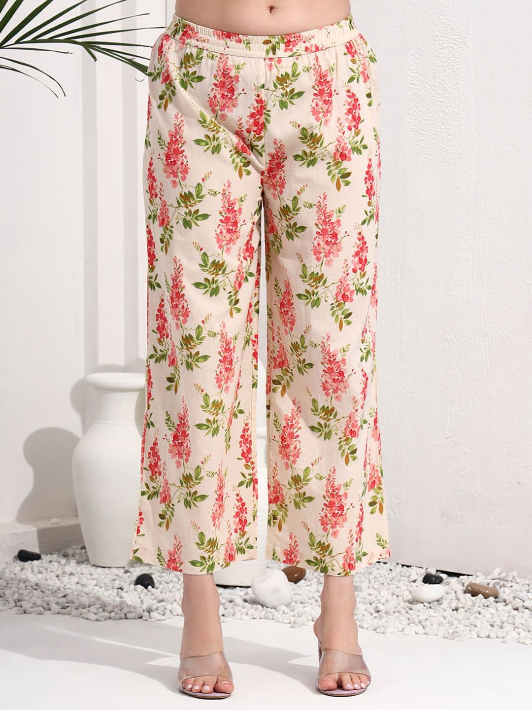 Idalia Floral Printed Gotta Patti Pure Cotton Kurta with Palazzos thumbnail 7