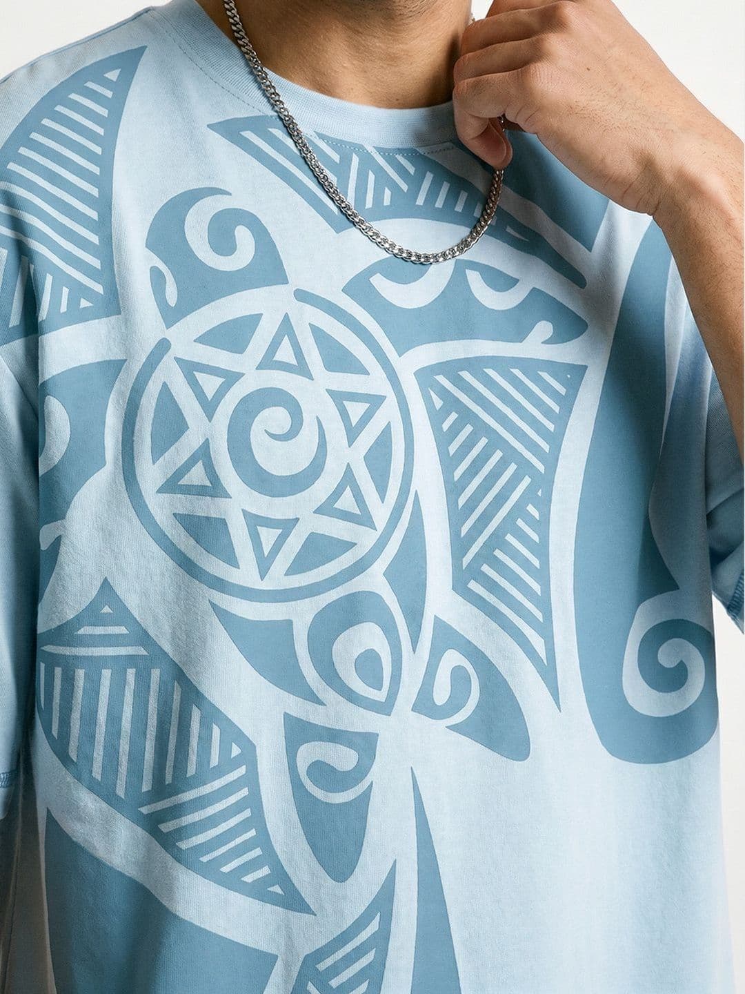 Crazymonk Men Printed Raw Edge T-shirt thumbnail 4