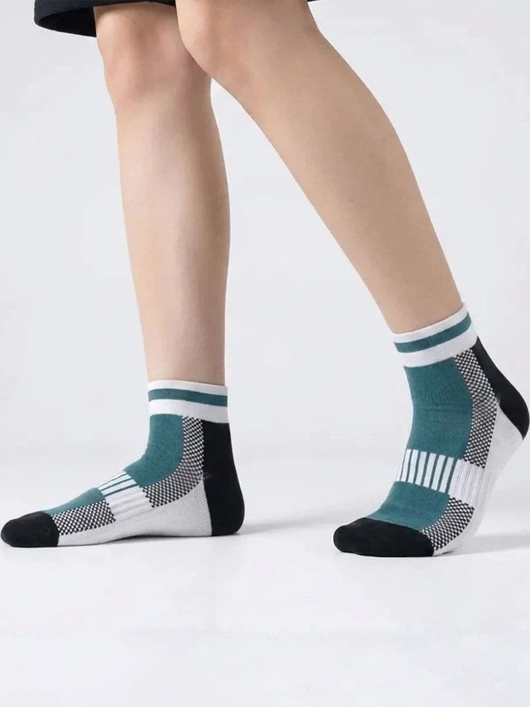 Sockscarving Unisex Pack of 5 Cotton Colourblocked Ankle Length Socks thumbnail 3