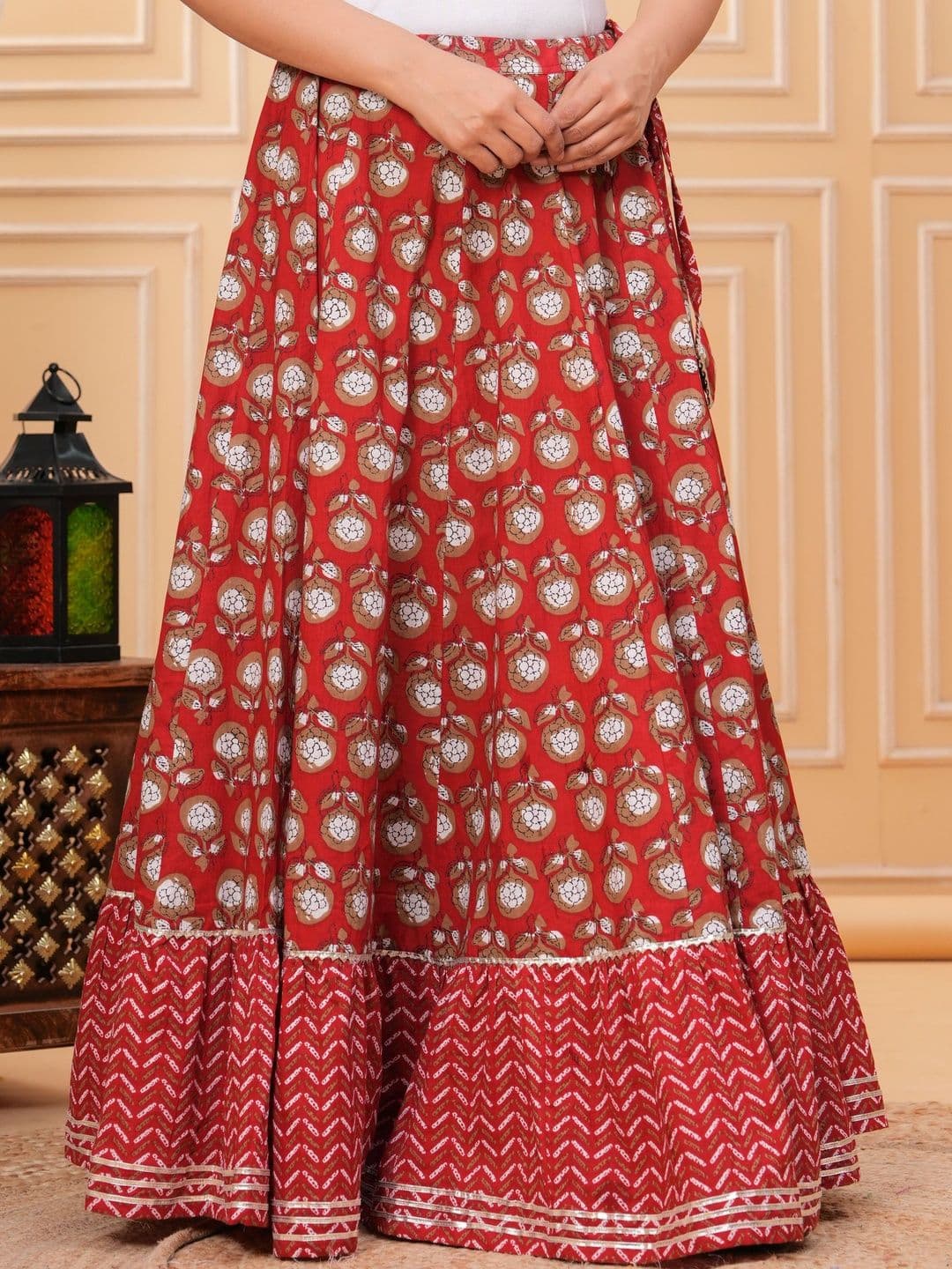 Sangria Women Floral Maxi Flared Skirt thumbnail 3