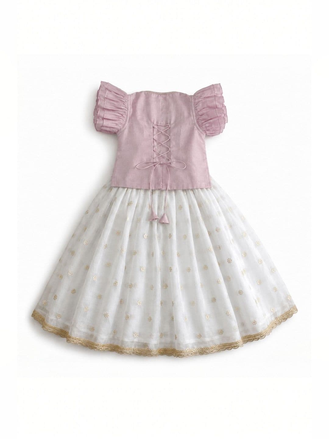 Boppity Boo Girls Embellished Block Print Ready to Wear Lehenga & thumbnail 4