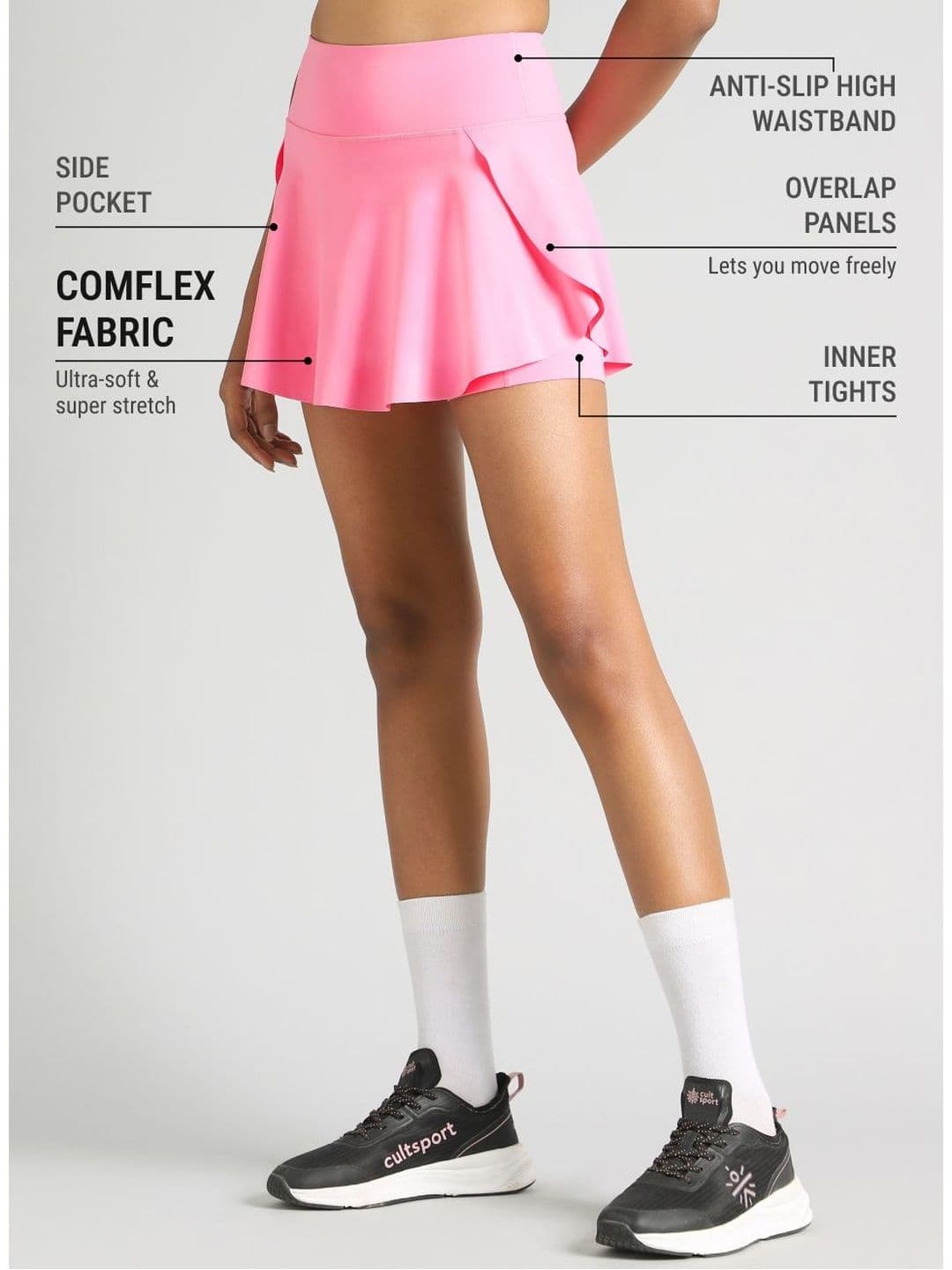 CULT Women's Pink True Performance Sculpted COMFlex Skorts thumbnail 3