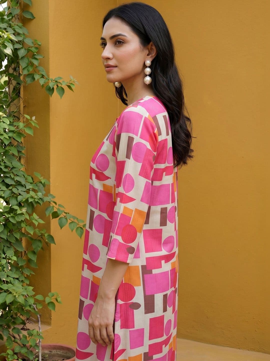 Anouk Rustic Women Geometric Printed Kurta thumbnail 2
