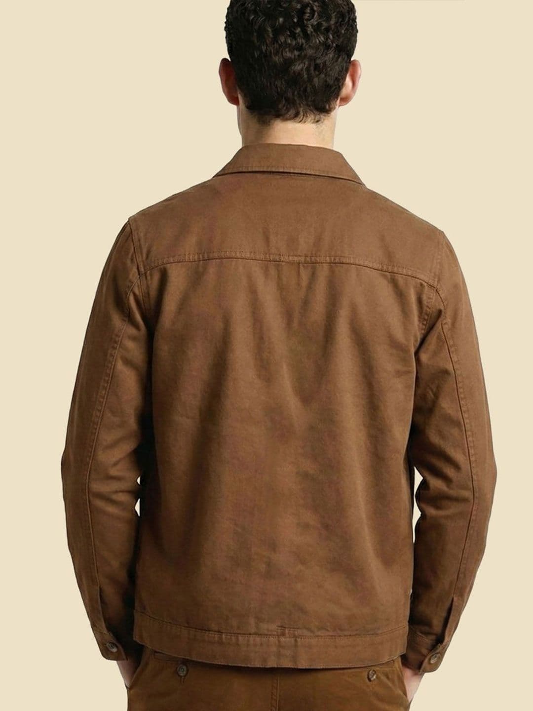 SIMON CARTER LONDON Men Spread Collar Cotton Open Front Jacket thumbnail 4