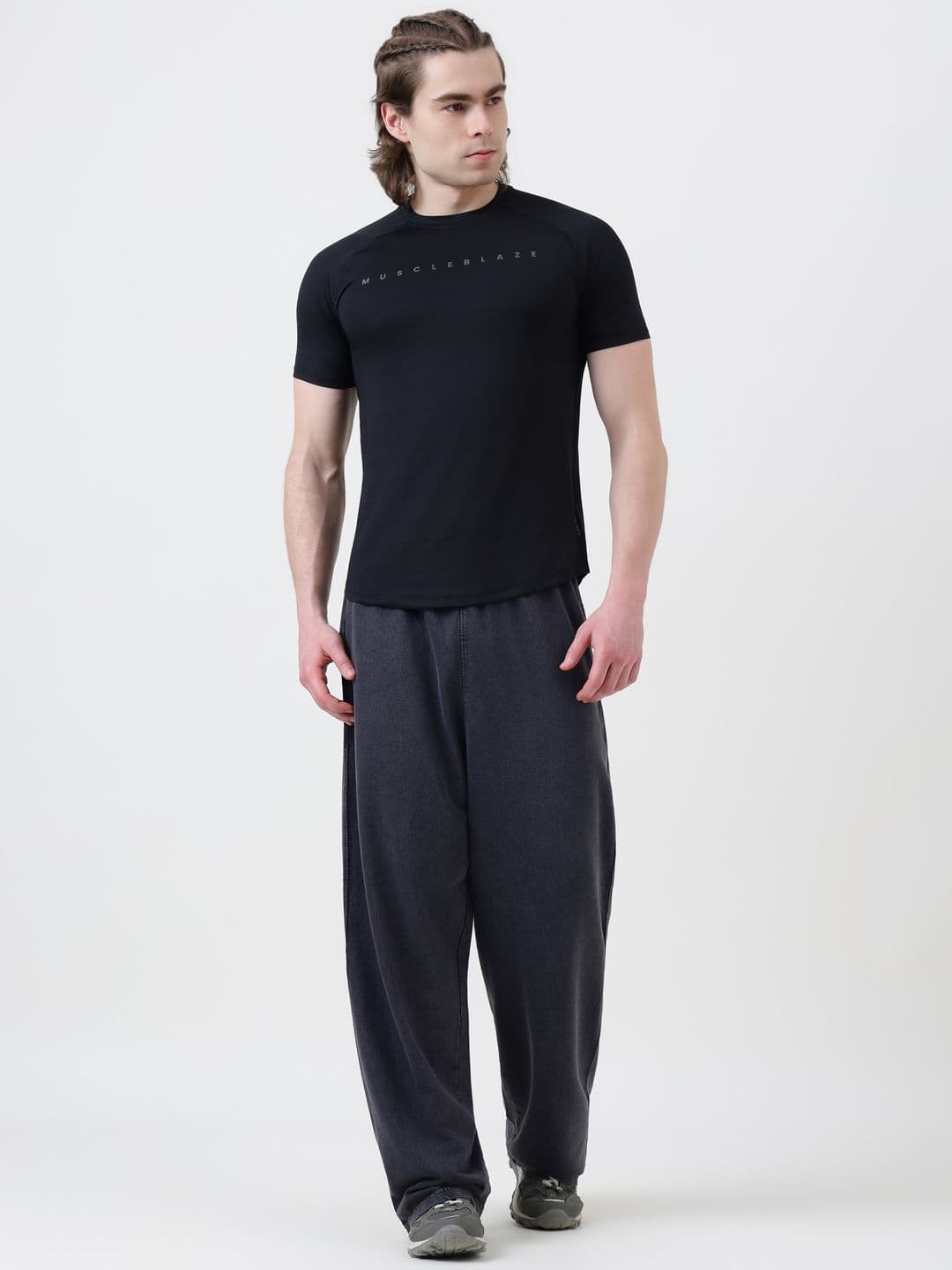MuscleBlaze Active T Shirt for Men, for Gym & Sports (Midnight Black) thumbnail 7
