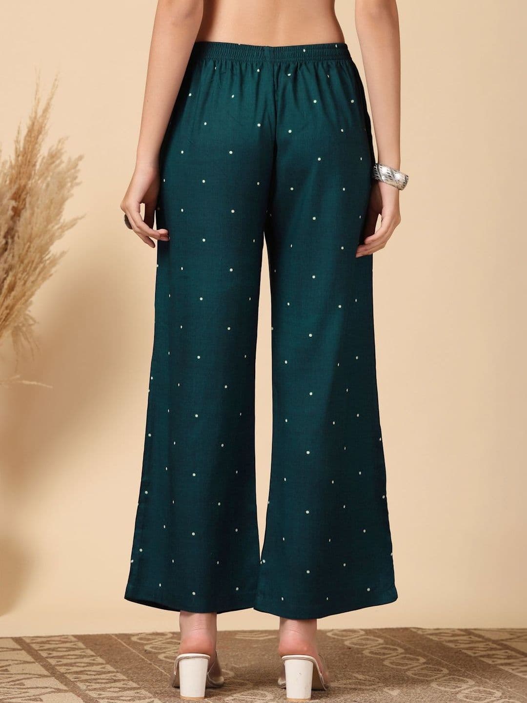KLOTTHE Women Printed Pure Cotton Straight Palazzos thumbnail 5