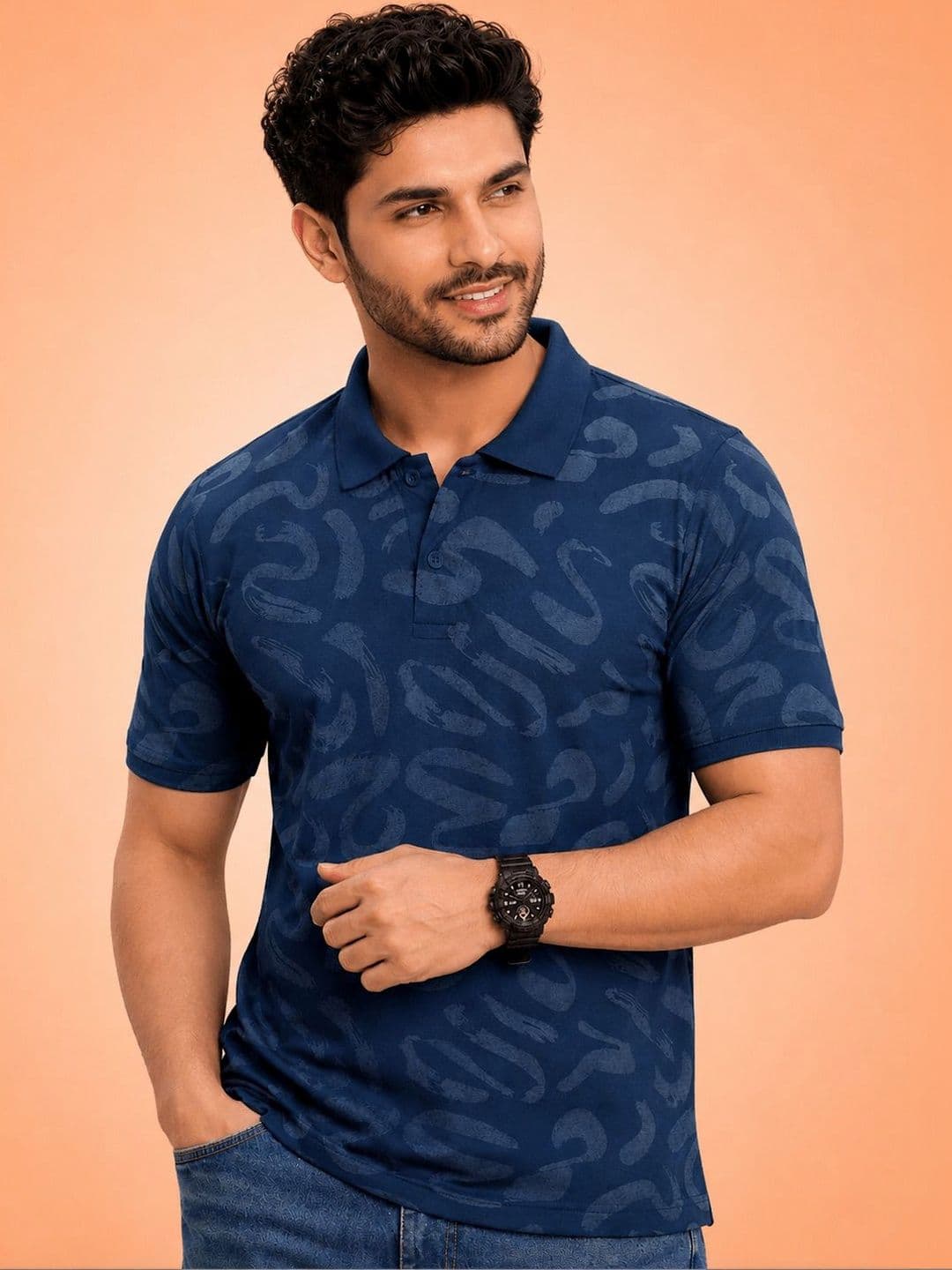 HERE&NOW Men Polo Collar T-shirt thumbnail 5