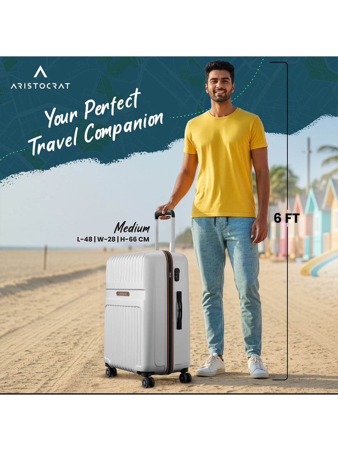Aristocrat Atlas Textured Hard-Sided Medium Trolley Bag thumbnail 5