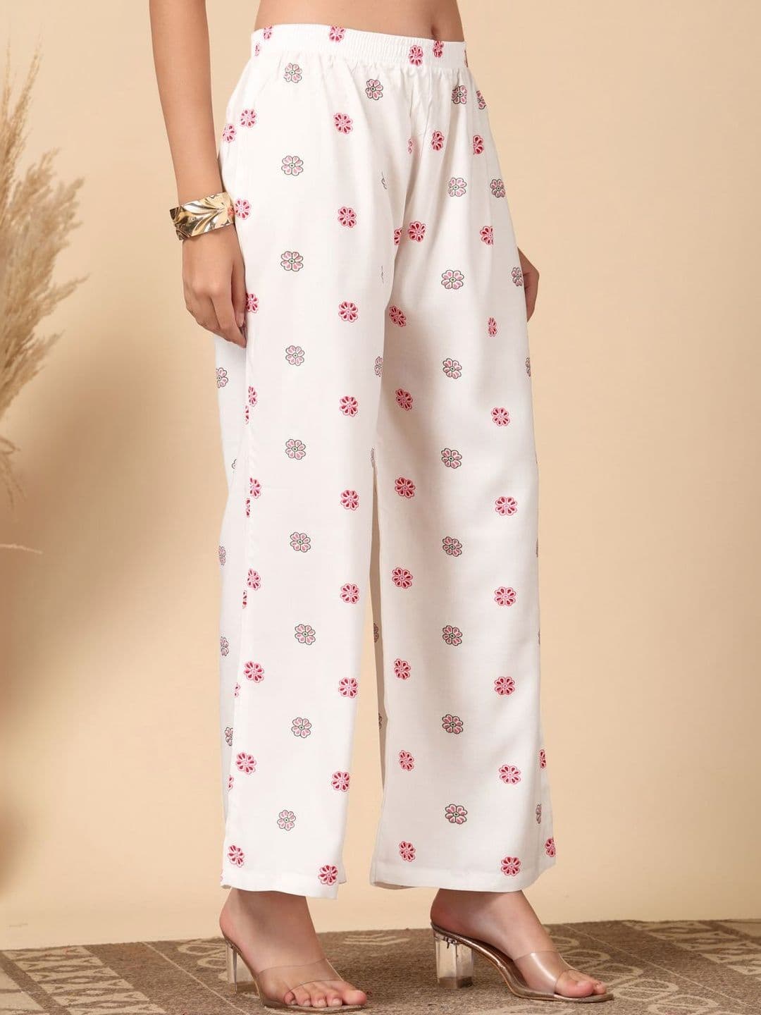 KLOTTHE Women Printed Straight Palazzos thumbnail 5