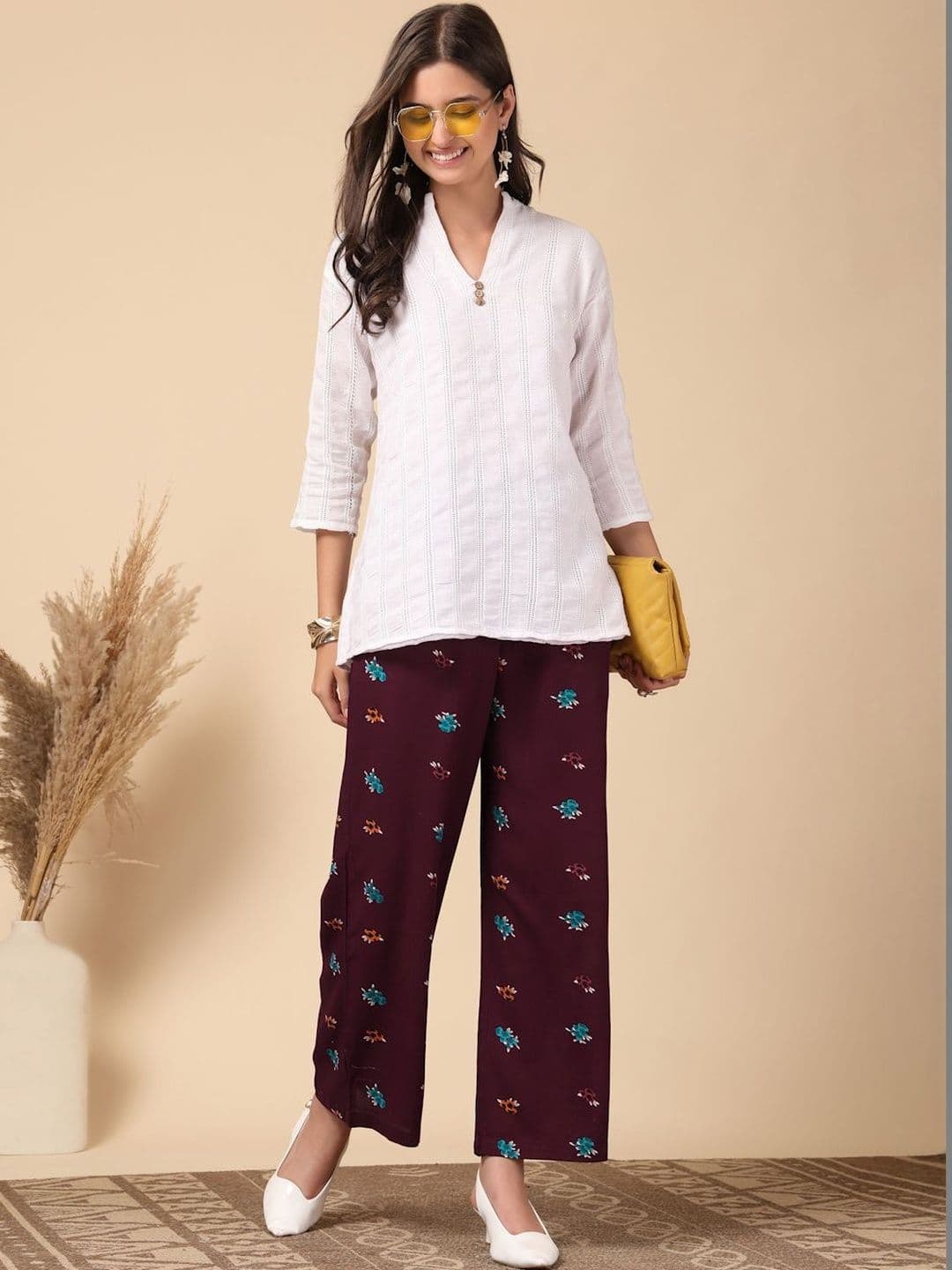 KLOTTHE Women Printed Pure Cotton Straight Palazzos thumbnail 5