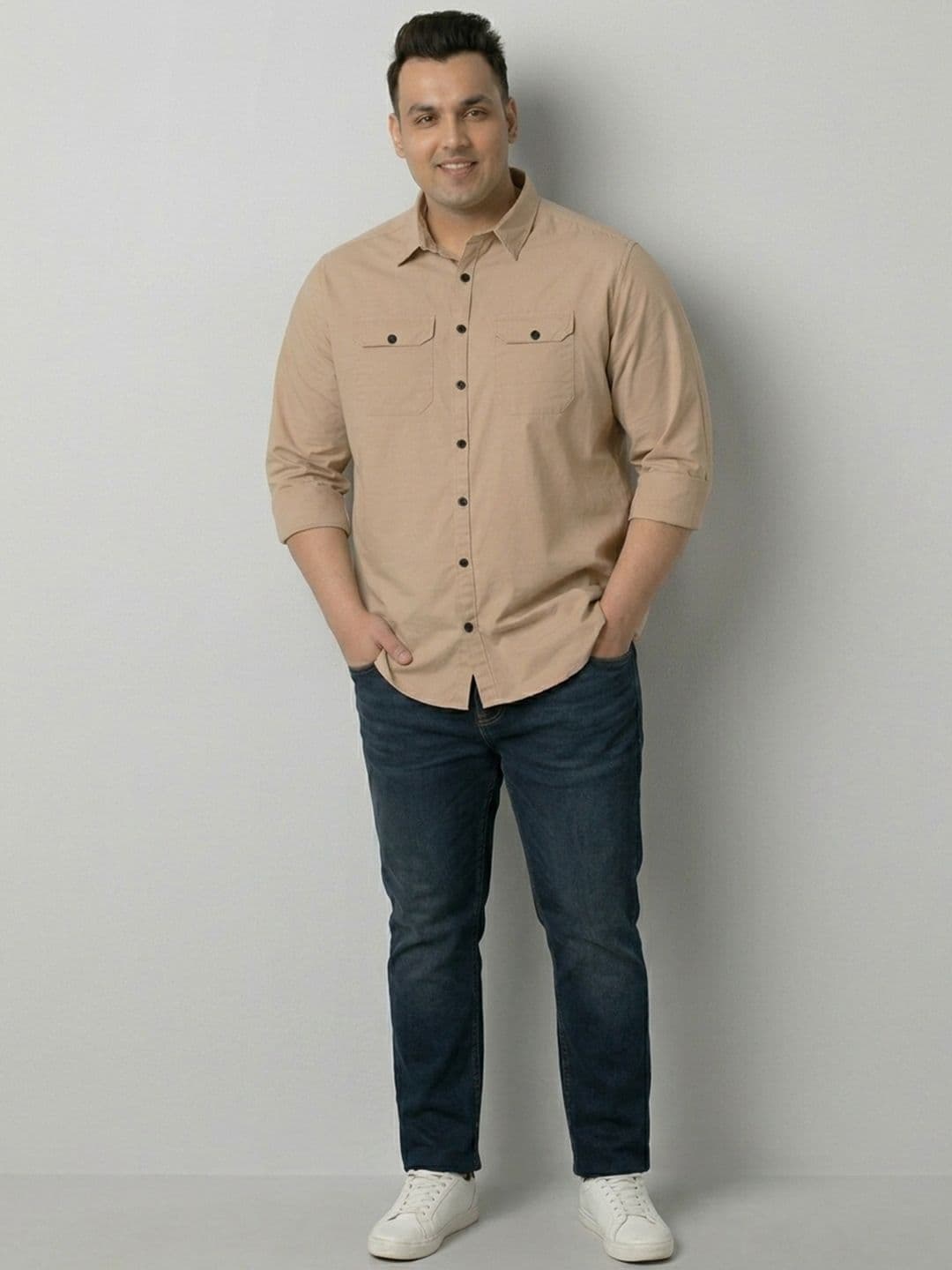 Metronaut Men Plus Size Casual Cargo Shirt thumbnail 4