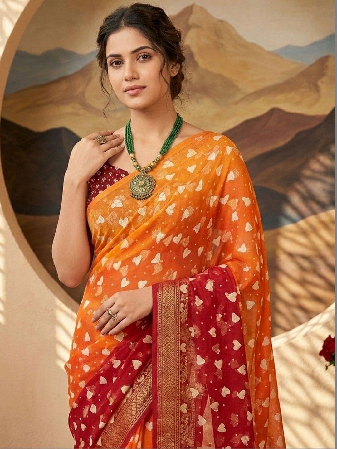 100 Dreams Pure Georgette Saree thumbnail 3