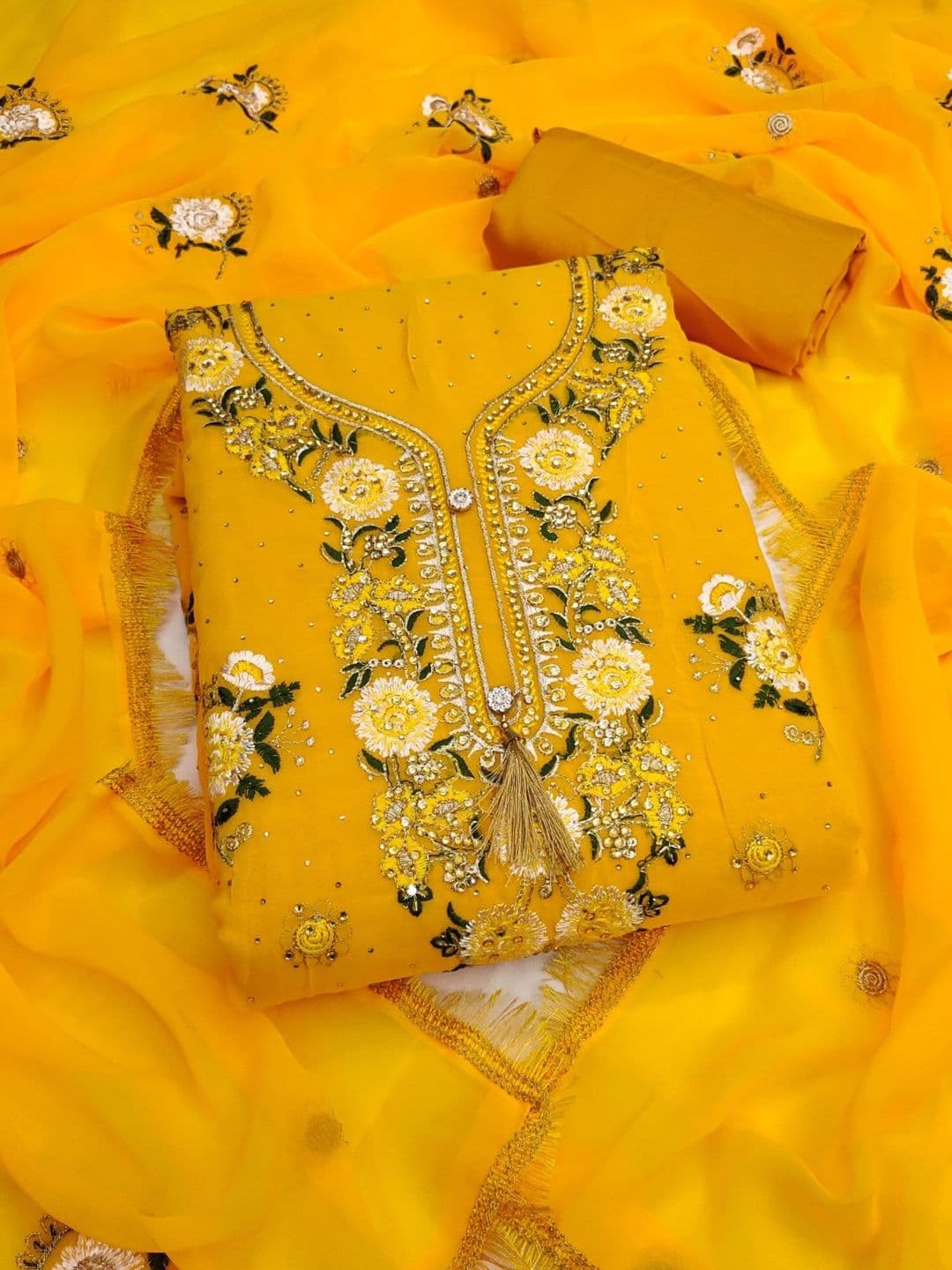 Rangtulika Ethnics Embroidered Unstitched Dress Material - view 1